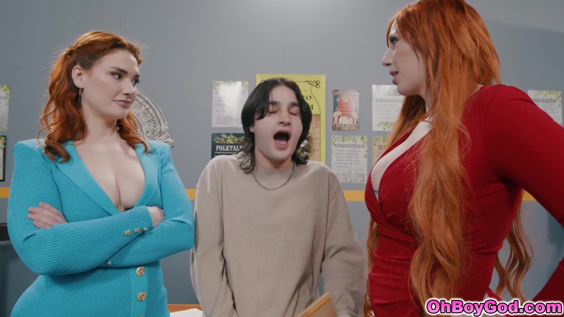 Stepsons threesome with stepmom and teacher - stepmom - stepson - family porn - family sex - old young - mom porn - redhead - teacher - big tits - big ass
