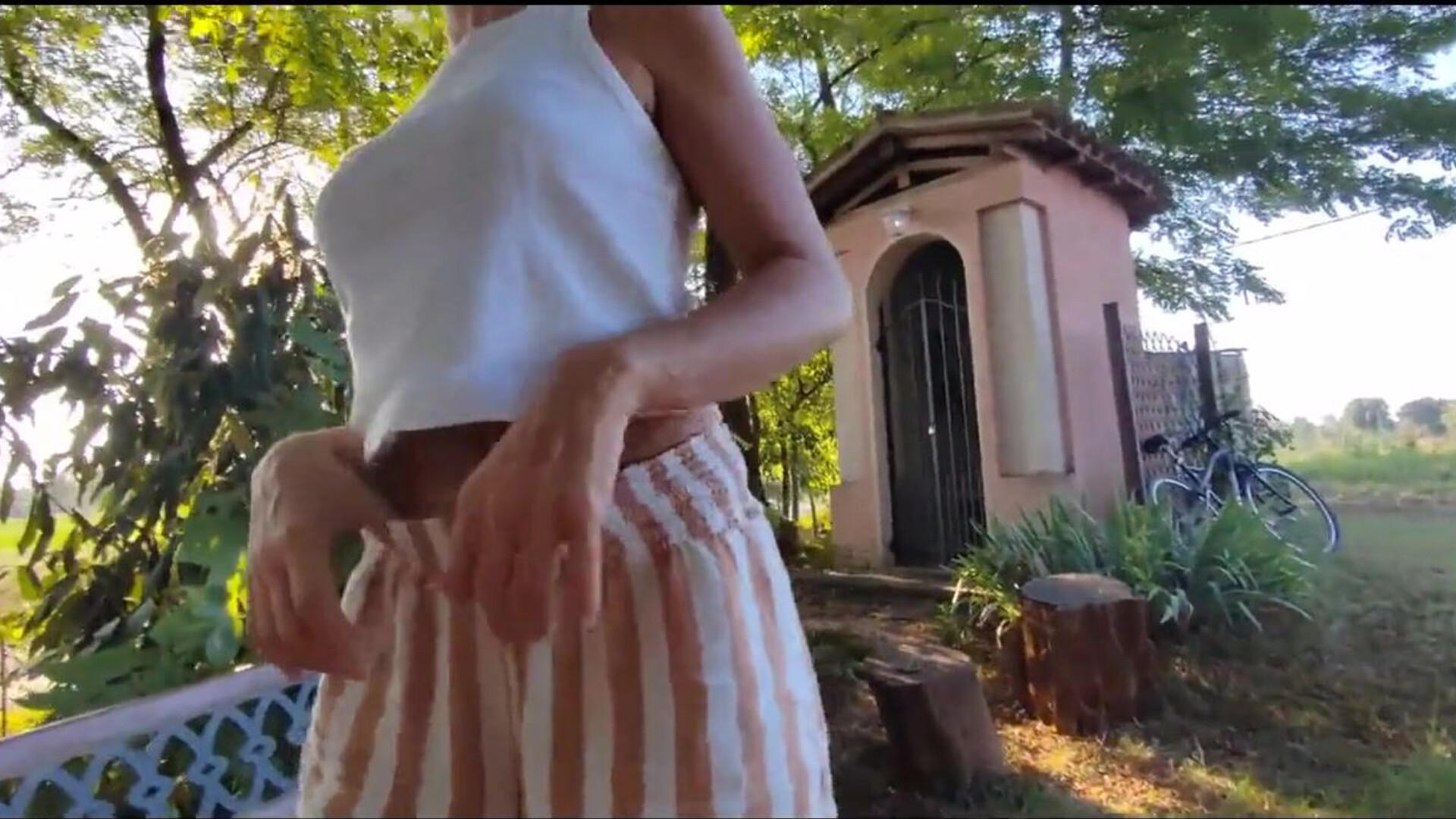 A notorious loose woman frequenting the running trail is engaged in sexual activity o - blowjob - small tits - outdoor - big cock - couple - giant - couples - slut - big coc - large