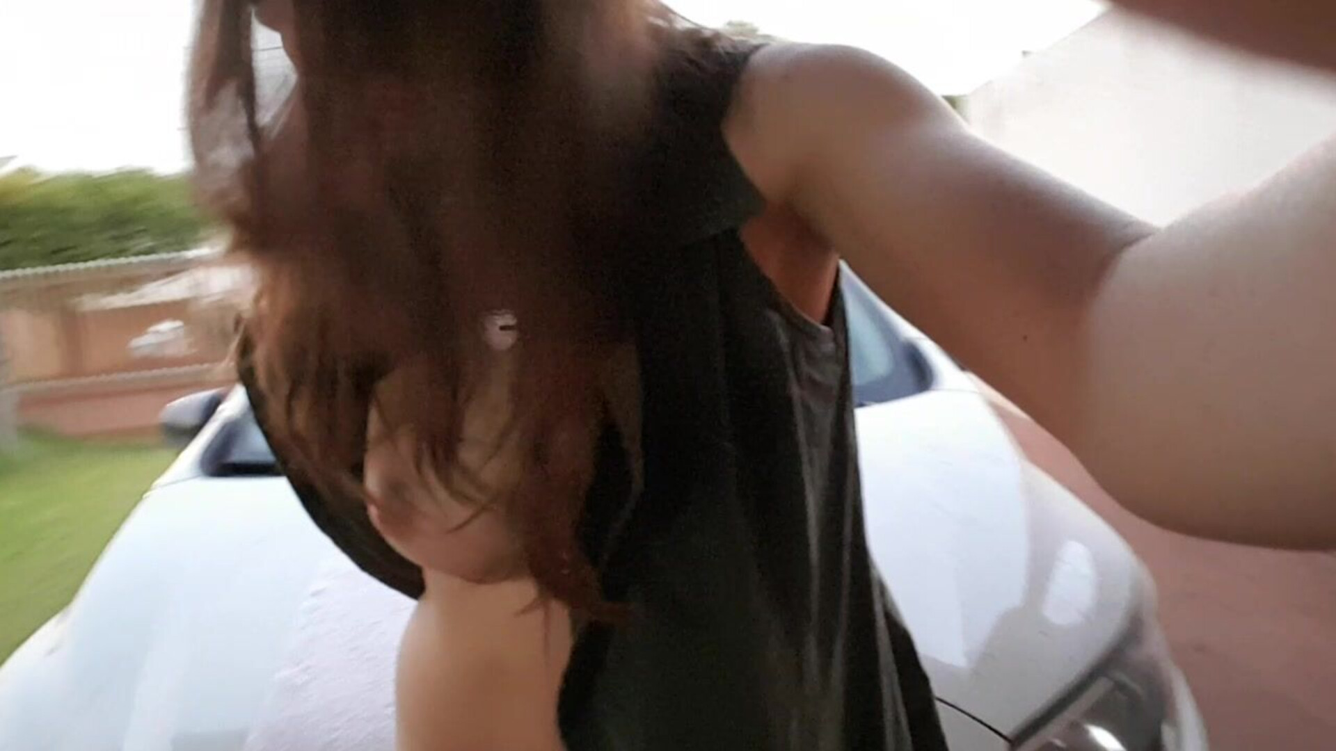 Andreza Sweet Teen Cum With Monster Cock In Front Of Home - amateur - solo - teen