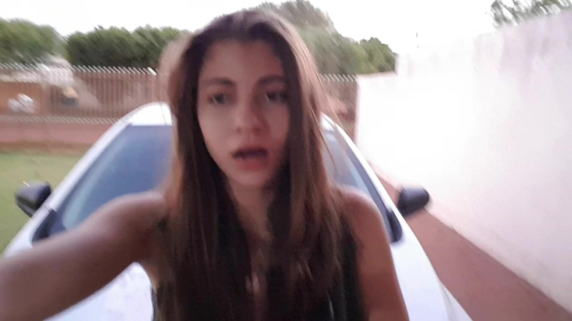 Andreza Sweet Teen Cum With Monster Cock In Front Of Home - amateur - solo - teen