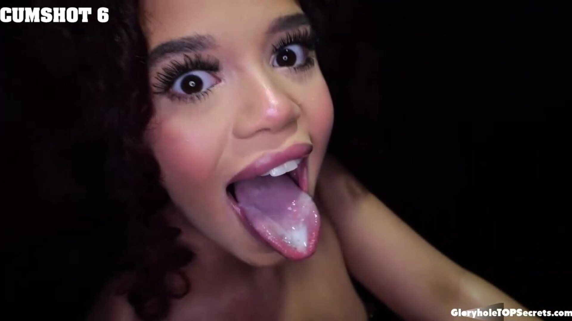 Damn! 18 cumshots between you pretty girls! - gloryhole - brunette - blowjob - oral - deepthroat - cumshot - facial - cum swallowing - cum on tongue - cum in mouth