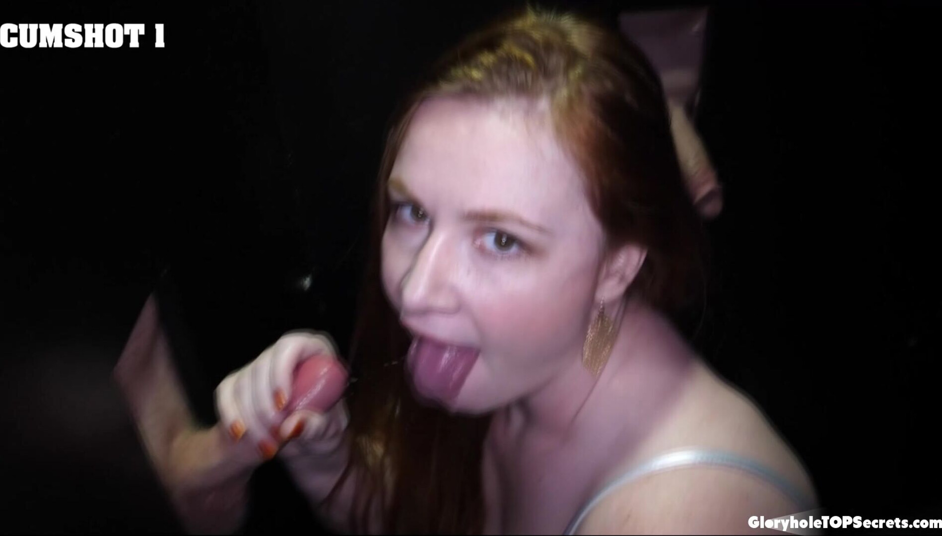 Fuck yeah ginger, we love how you deepthroat! - gloryhole - blowjob - oral - redhead - big cock - natural tits - teen - cumshot - cum swallowing - cum on tongue
