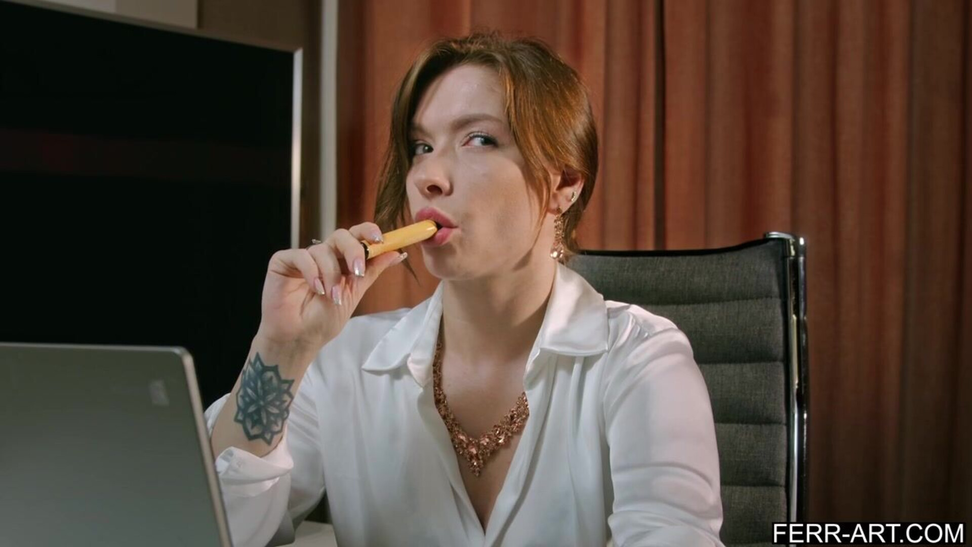 Lesbian woman discover blowjob is fun - lesbian suck - lesbian blowjob - blowjob - office fuck - seduced to fuck - cowgirl - spoon - busty milf - busty - ferr-art