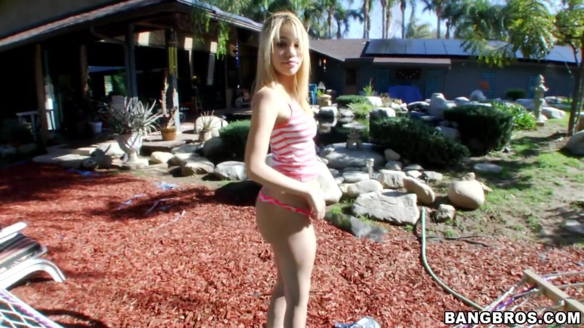 Petite Blonde Knows How To Jerk A Guy Off Till He Cums - pov - handjob - oil - petite - blonde - cumshot