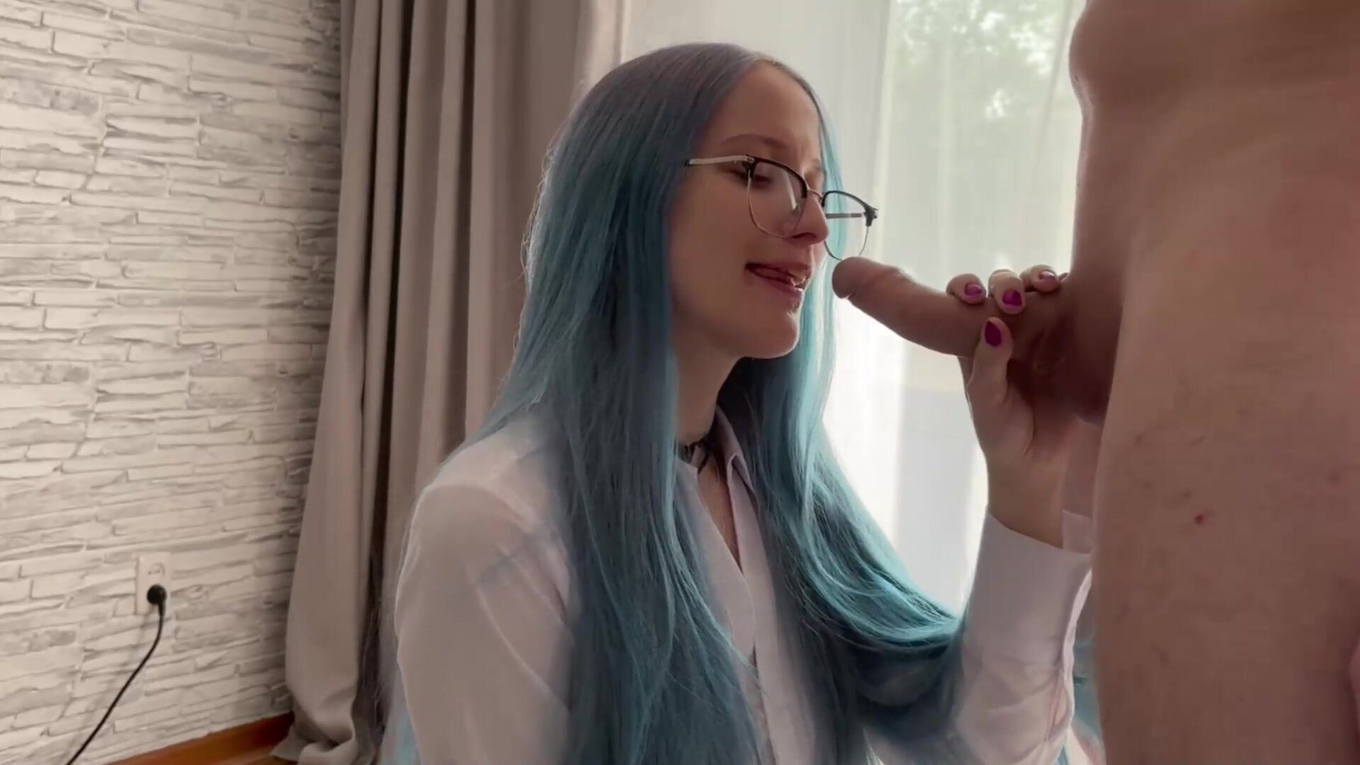 Sexy Blue Haired Secretary Hard Ass Fuck - big tits - big cock - big ass - teen - secretary - anal - ass fuck - cum in mouth - blowjob - doggystyle