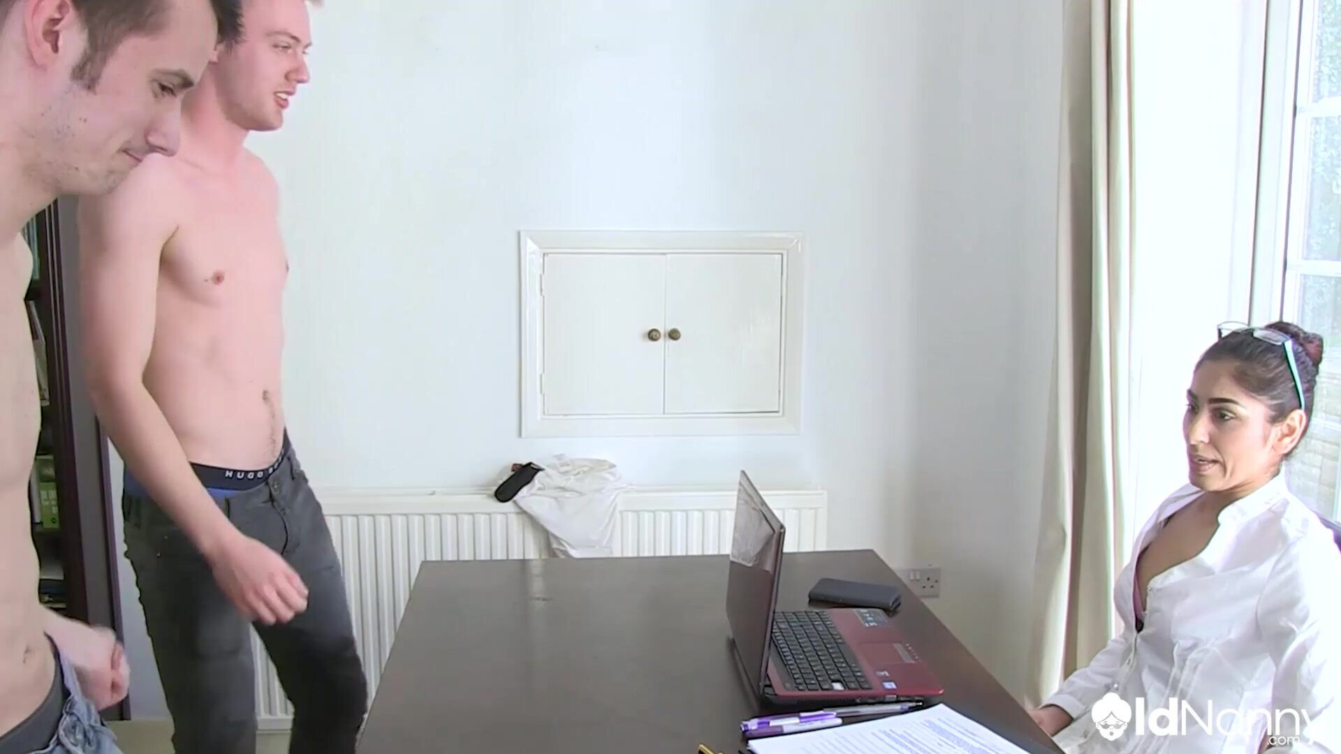 Two big dicks at the interview AGEDLOVE - big - dick - cock - mature - oldandyoung - masturbation - blowjob - ttis - boobs - handjob