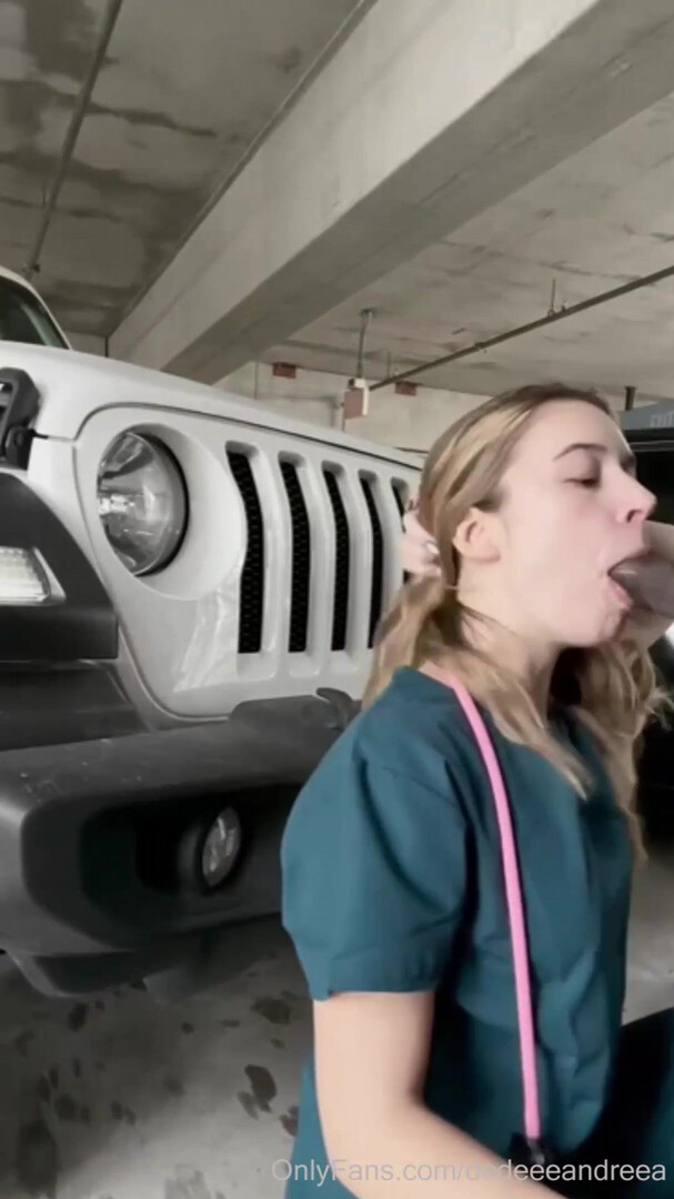 dedeeeandreea Horny Blonde Nurse Fucked in the Public Parking Lot 4k - blonde