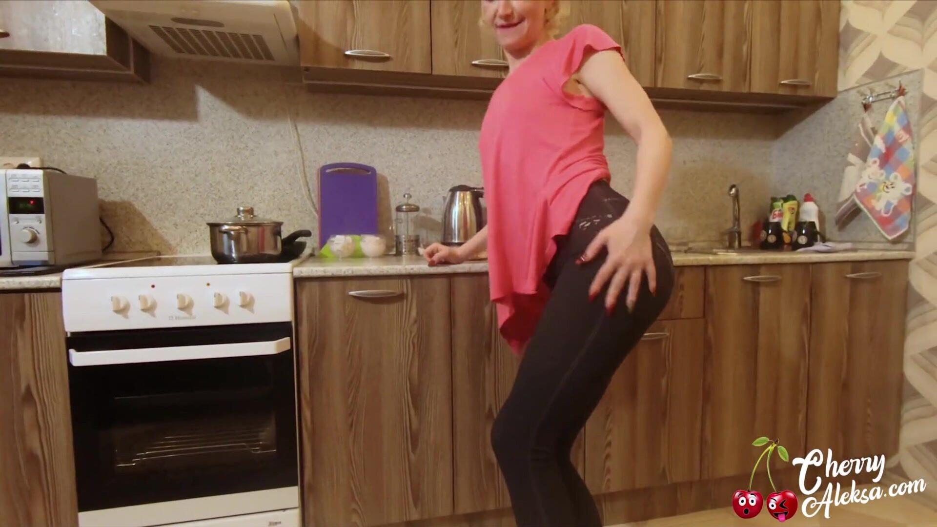Cherry Aleksa Big Ass MILF Blowjob Big Cock, Anal Sex And Cum Eating In The Kitchen - cherry aleksa - big ass milf blowjob big cock - anal sex and cum eating in the kitchen