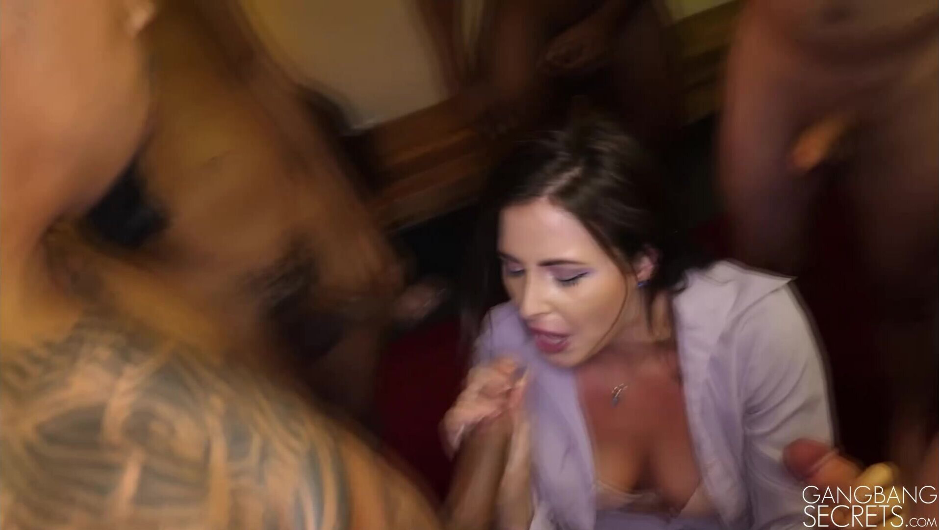 Have your tried that before Helena A blowbang - blowjob - blowbang - gangbang - natural tits - brunette - mouth fucking - throat fucking - oral - pornstar - shaved pussy