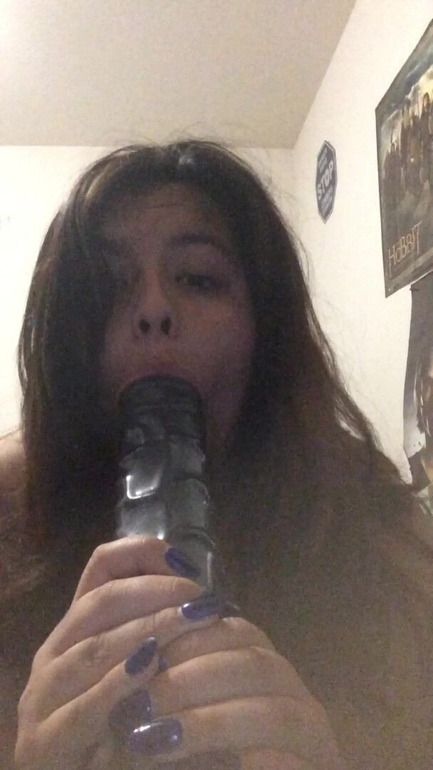 Missbustylatina Big Black Dildo In My Mouth - bbw - solo - big tits