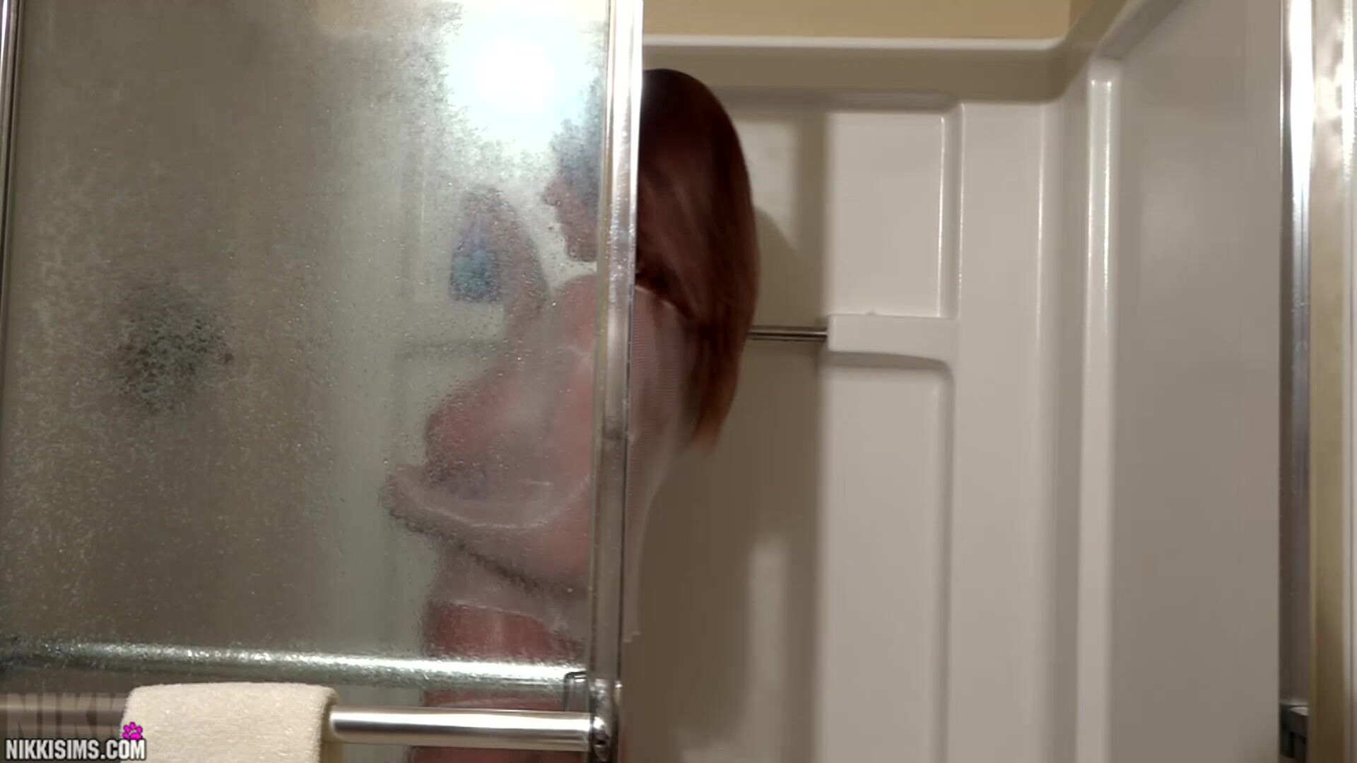 Nikki Sims Mesh Shirt Shower - big tits - shower - nipples