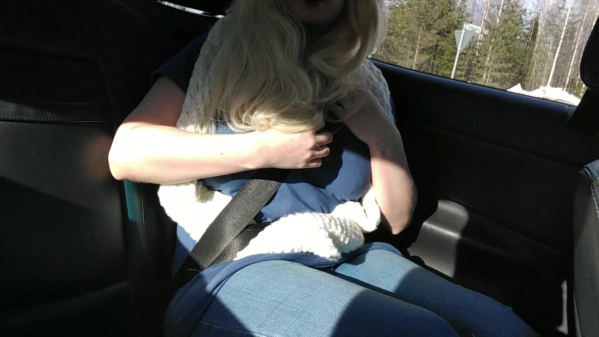 Princess96 Secretly Touching Myself In Uber - masturbation - big tits