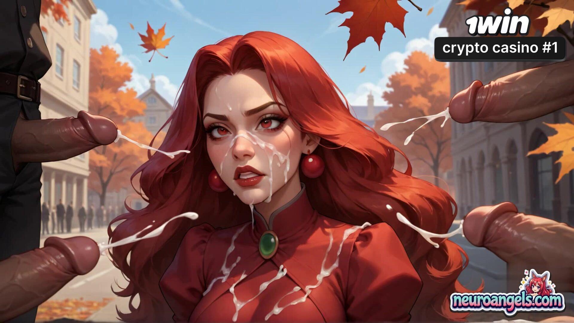 The red sundress unleashes a sexy autumn rush with numerous shots of cum and naughty - multiple - cum - romance - red - shots - hardcore - sensation - romantic - ai generated - autumn