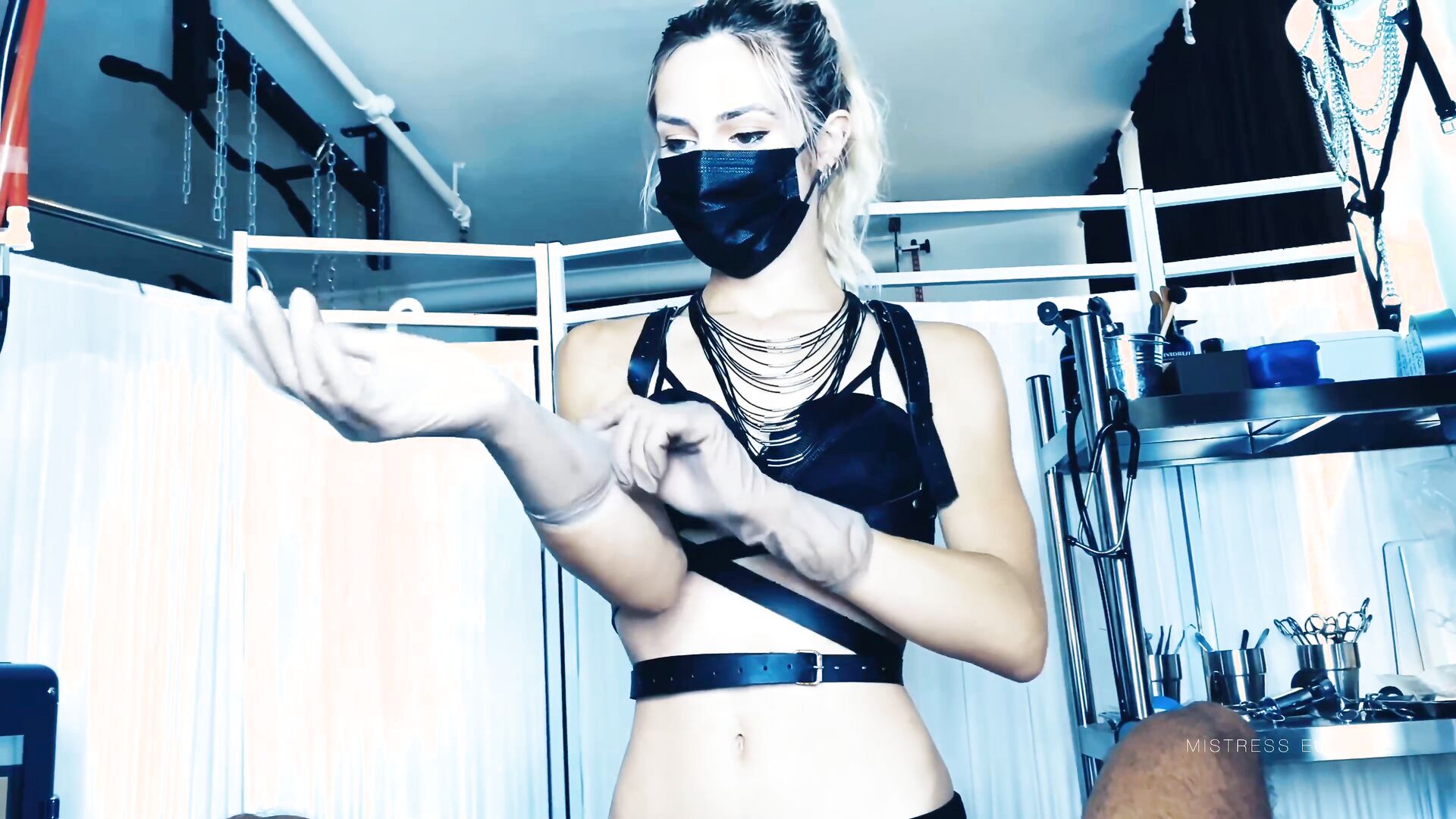 Mistress Euryale - Gloved body inspection - ManyVids - femdom - fetish - dirty talk - blonde - gooning - latex