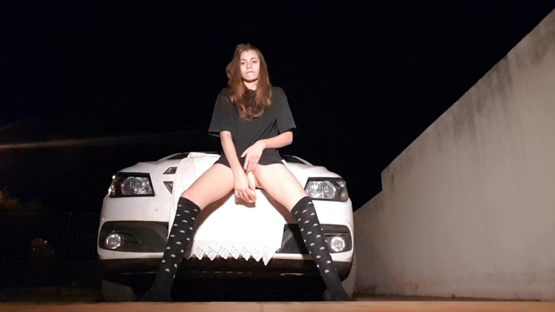 Andreza Sweet Teen Cum With Monster Cock In Front Of House - amateur - solo - teen