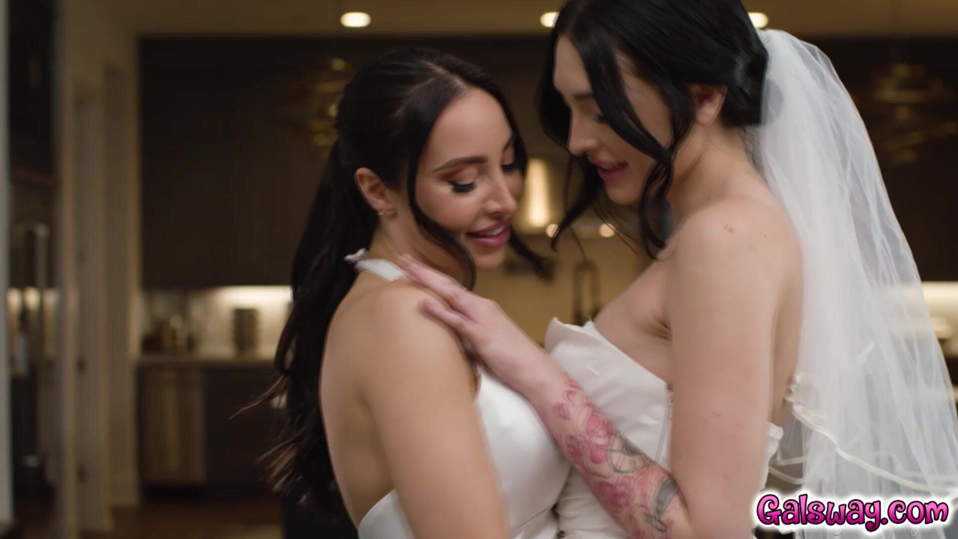 Charlotte and Melissa's love language - girlsway - brunette - big tits - fingering - 69 - tribbing - ass - lesbian - lingerie - black hair