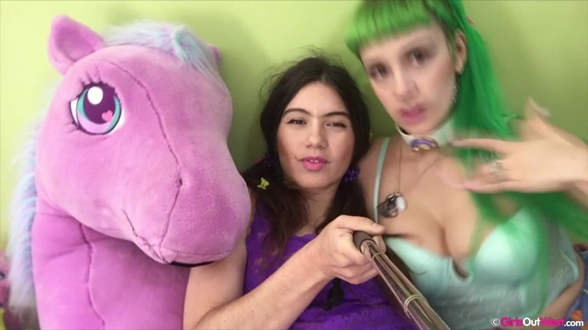 Gala & Emerald Purple Pony Fantasy - lesbian - big ass - small tits