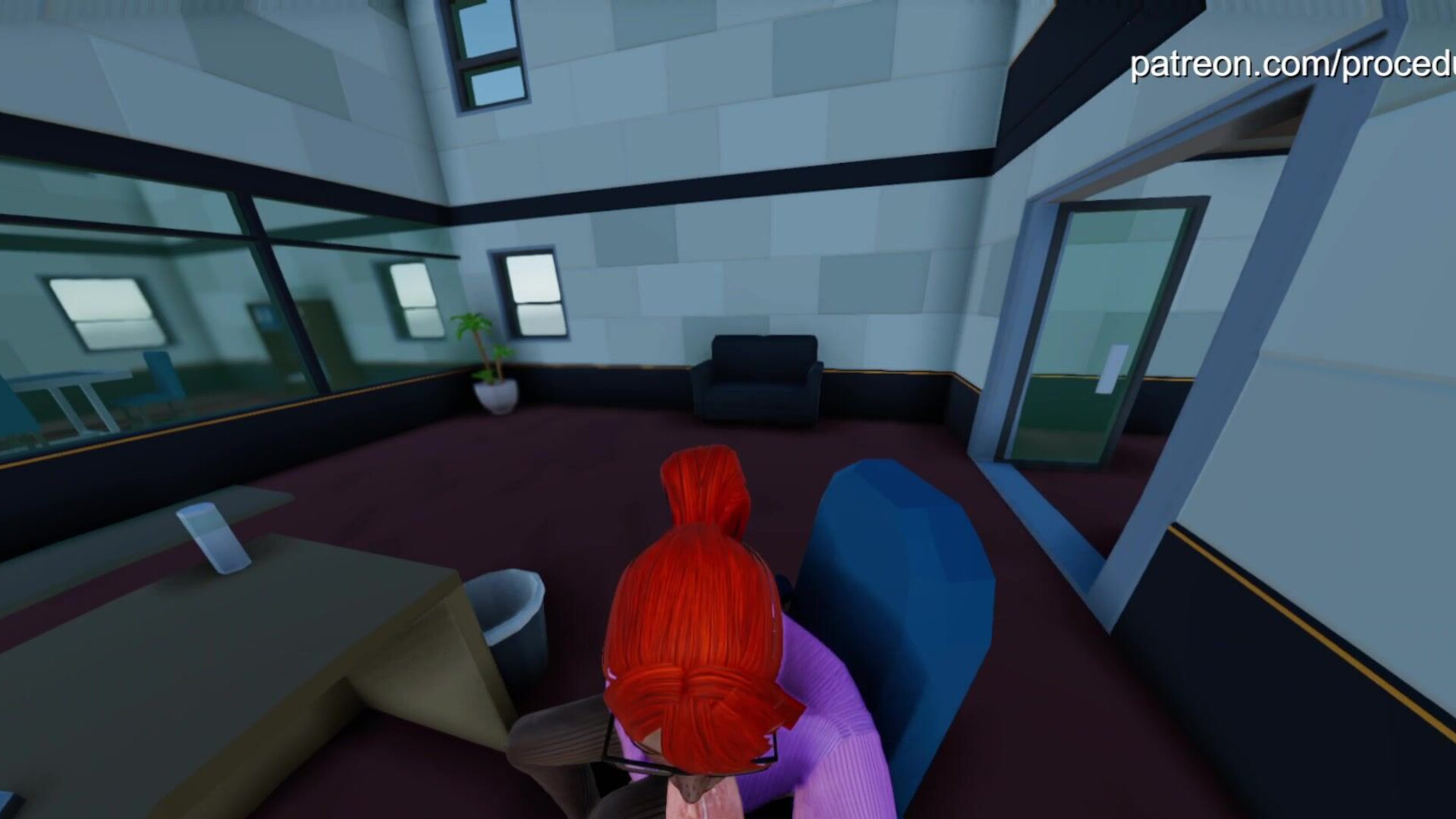 Helping the new secretary (proceduralis) - 3d - game - redhead - secretary