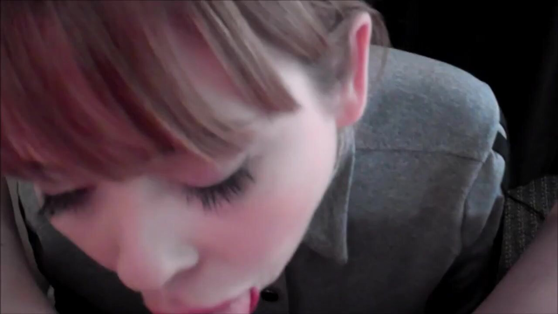 Miss Cherry POV BJ - pretty face - big tits - swallow