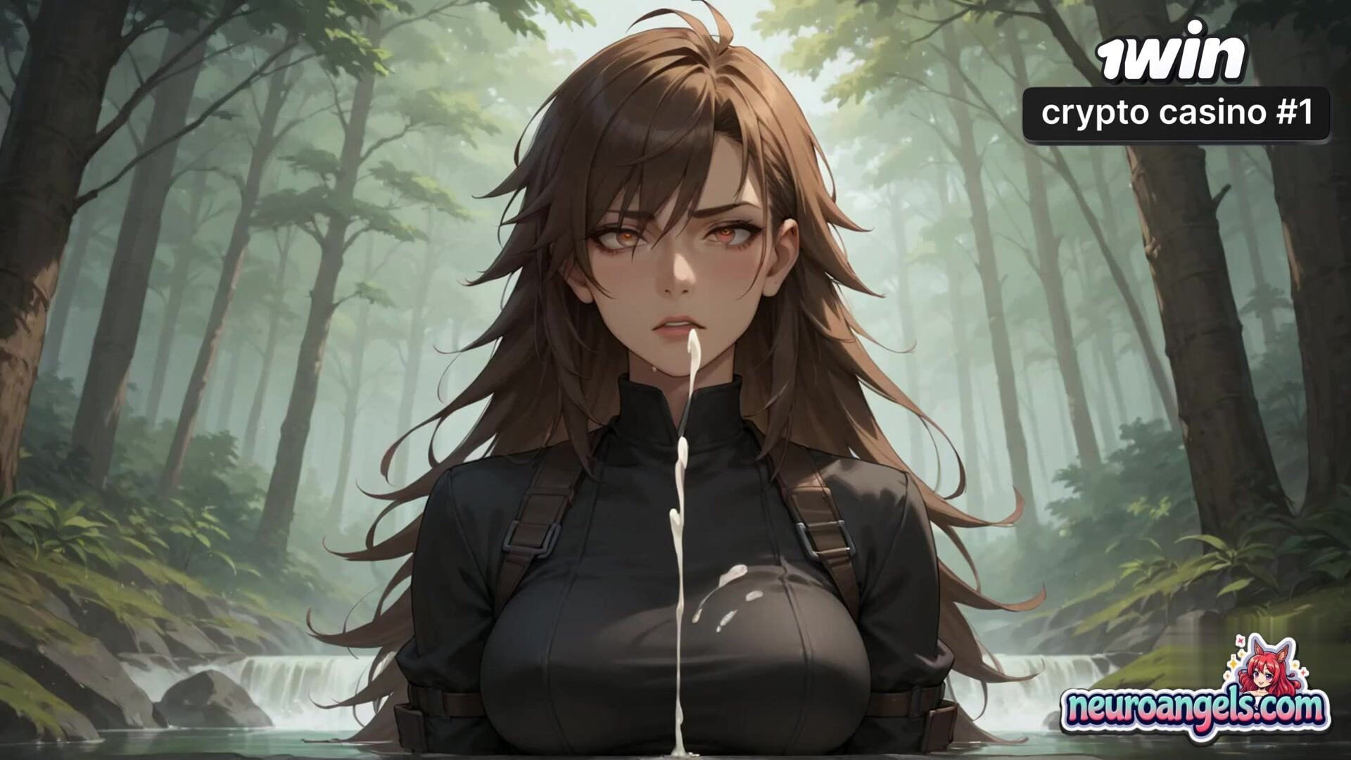 Naked chick in misty woods, dripping with gonzo lovemaking awesome porn! - blowjob - hardcore - oral - forest - romantic - woods - ai generated - blushing - misty
