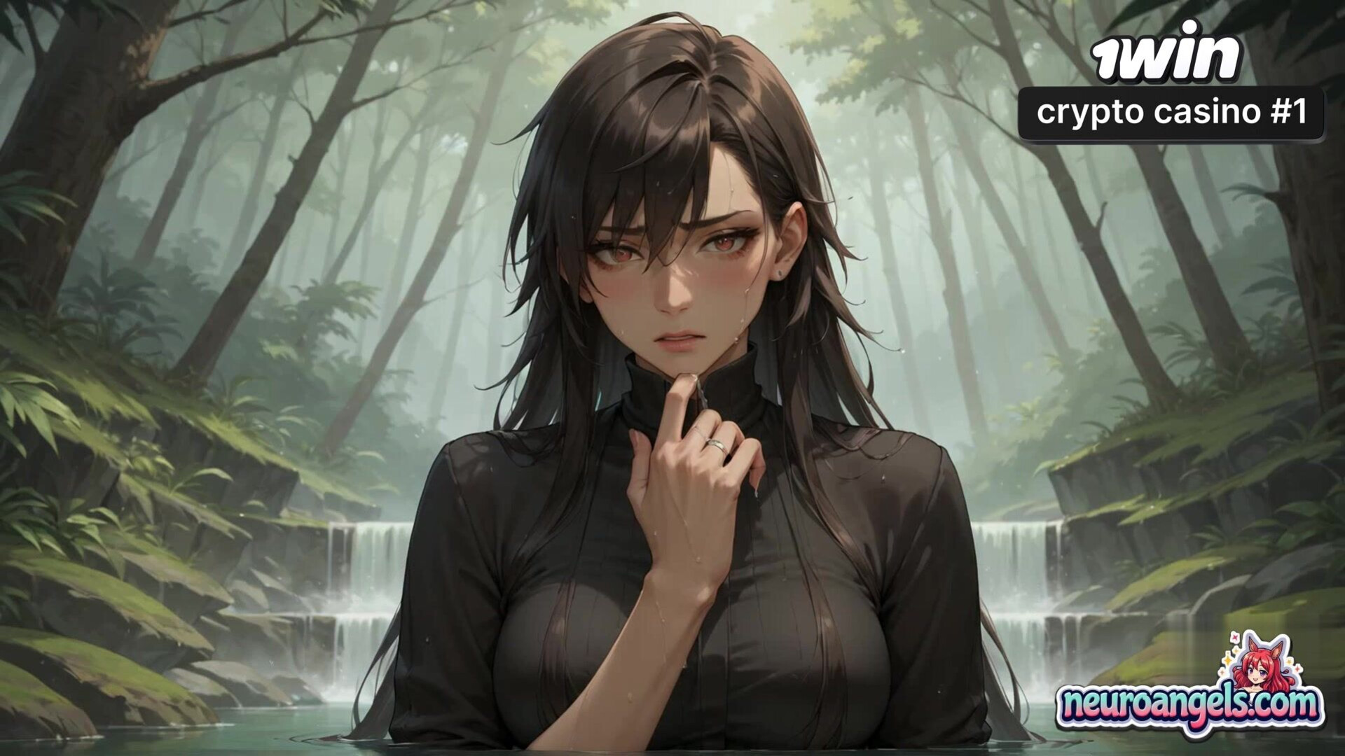 Naked chick in misty woods, dripping with gonzo lovemaking awesome porn! - blowjob - hardcore - oral - forest - romantic - woods - ai generated - blushing - misty