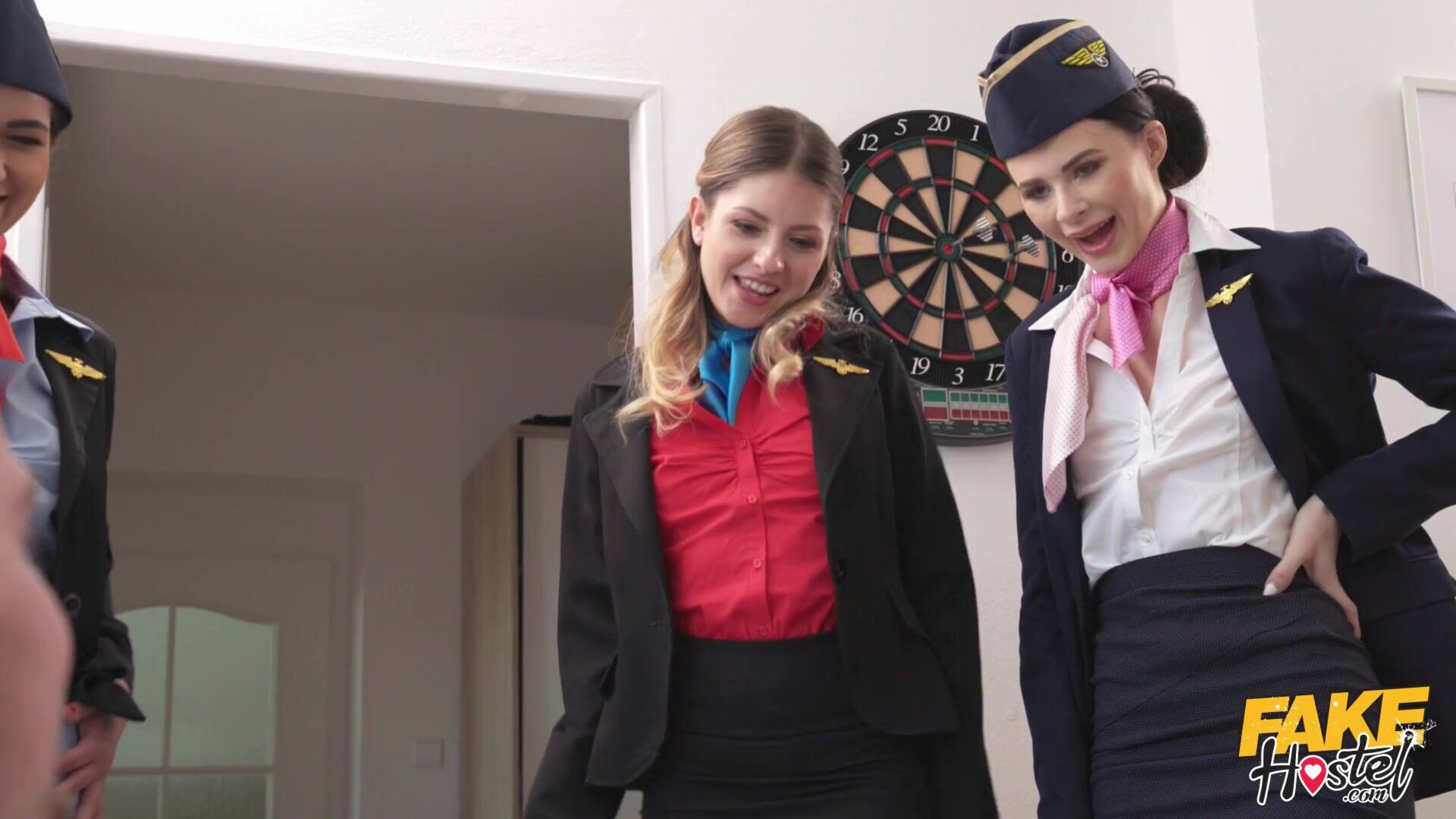 Rebecca Volpetti Horny Air Hostesses Share Massive Cock - rebecca - volpetti - jenny - doll - moona - snake