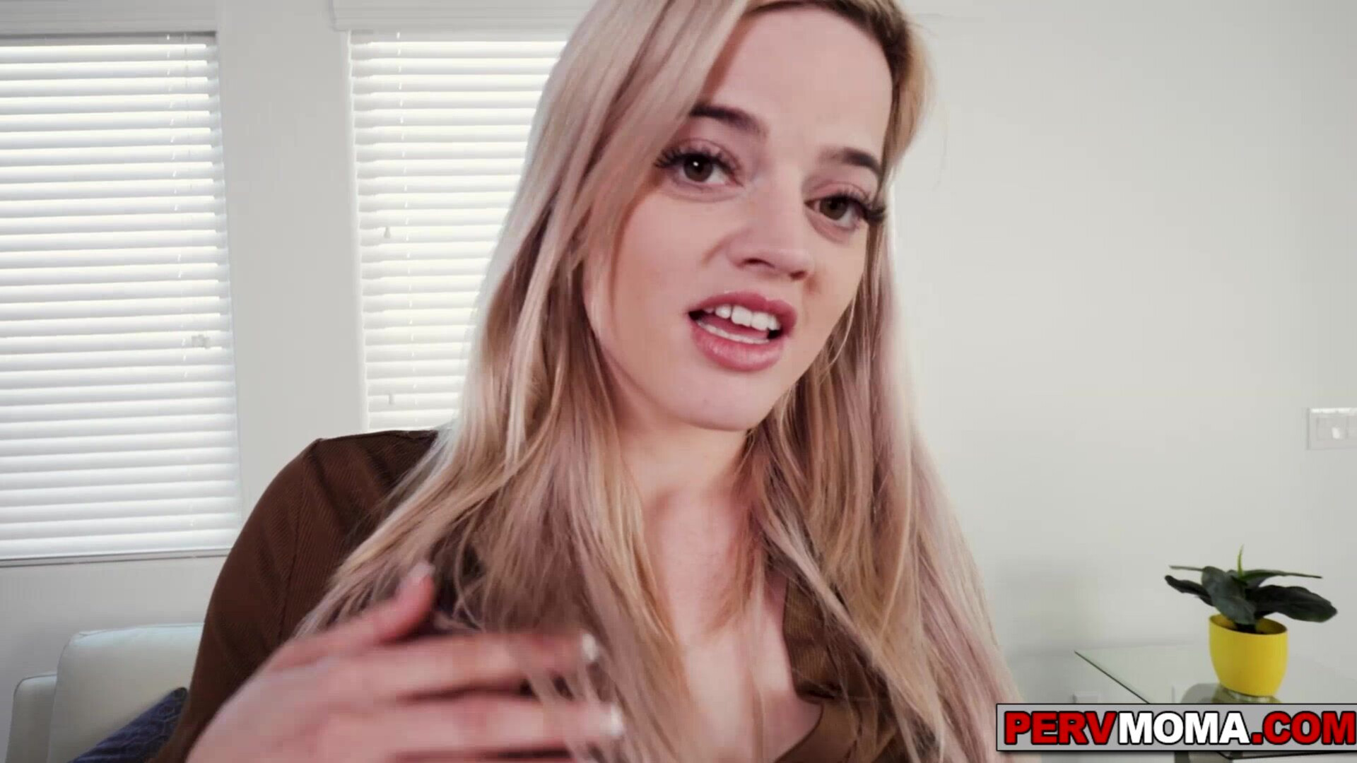 Sage Pillar lets stepson finger her pussy - pervmom - milf - stepmon - stepson - blonde - indoor - big ass - big tits - masturbation - pussy