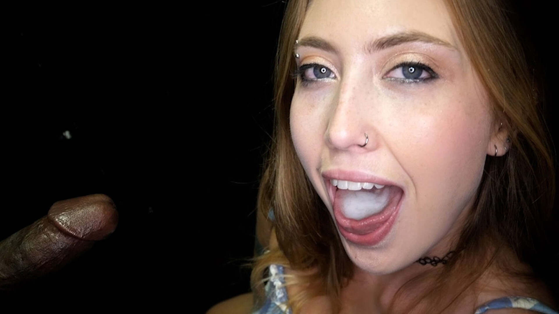 Yes Electra! That's exactly how it's done! - gloryhole - blowjob - oral - cumshot - cum swallowing - cum on tongue - interracial - handjob - deepthroat - sloppy
