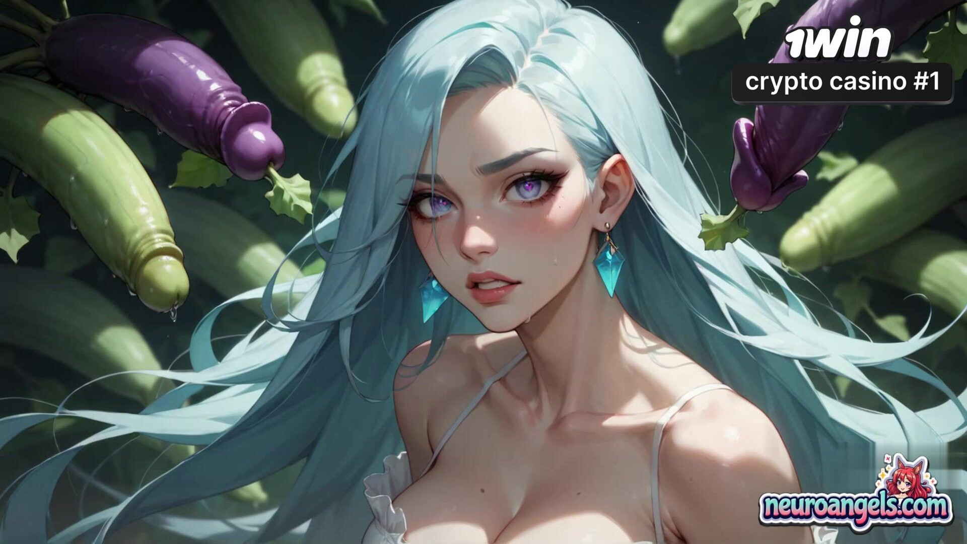 Blue haired goddess gives cucumber infused gonzo session, greatest hardcore ever! - cucumber - blue - ai generated - hair - girl - hardcore - romantic
