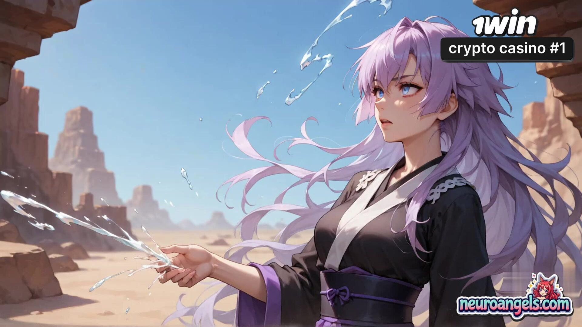 Desert Delight Purple Haired Girl Gets Double Dildo Squirt in Sunny Sands - hardcore - dildo - desert - girl - ai generated - sex - romantic - squirt