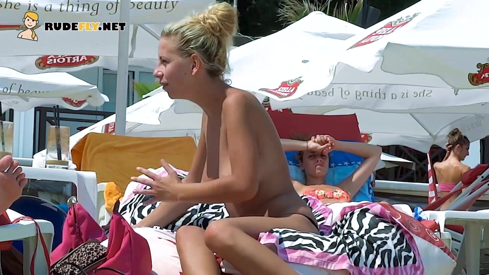 Gorgeous nudist teens with perky natural tits - nudist - teen - amateur - voyeur - beach - tanning - public - rudefly