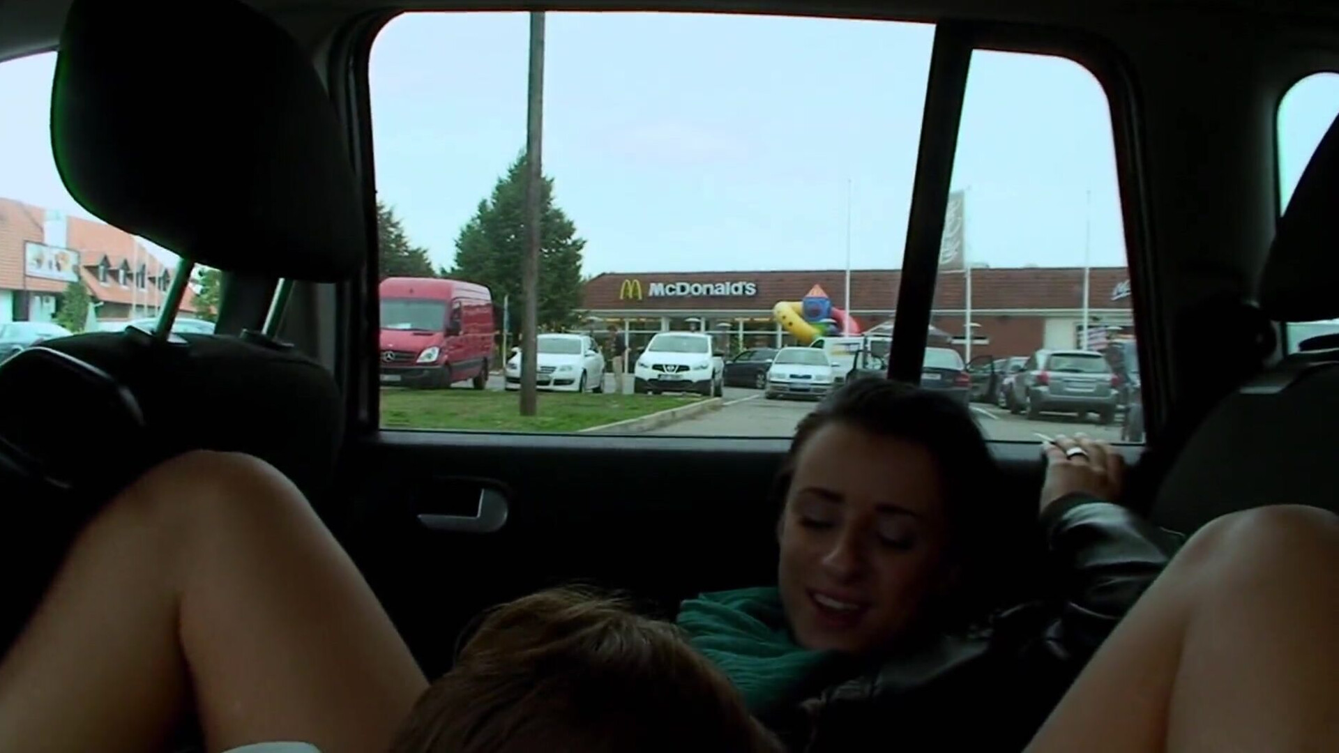 Horny Teen Has A Sneaky Car Sex In A Public Parking Lot - brunette - teen - big tits
