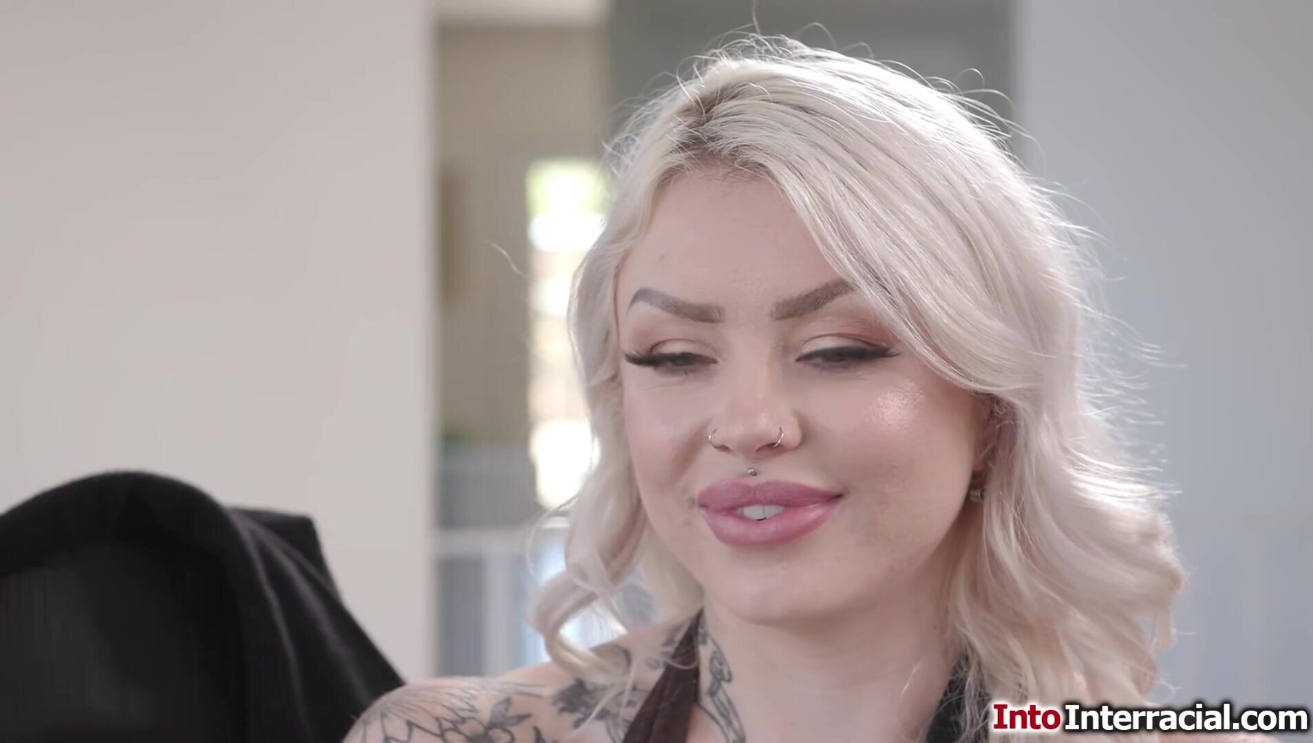 Id like a lick of that black candy cock - interracial - bbc - big tits - tattoo - deepthroat - big ass - masturbation - big cock - handjob - petite
