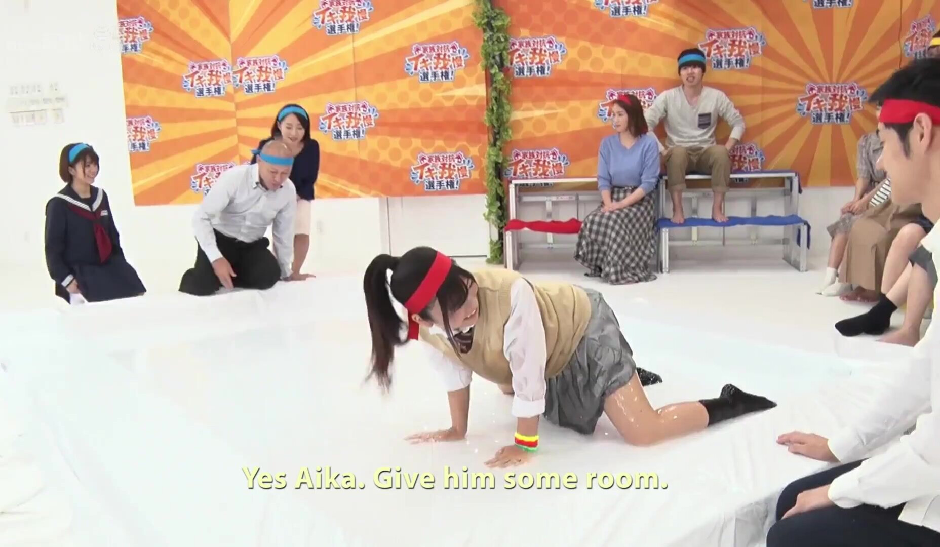 Japanese Family Wrestling Challenge Part 1 - asian - asian girl - japanese - japanese girl - teen - young - oil - oiled - wet - family