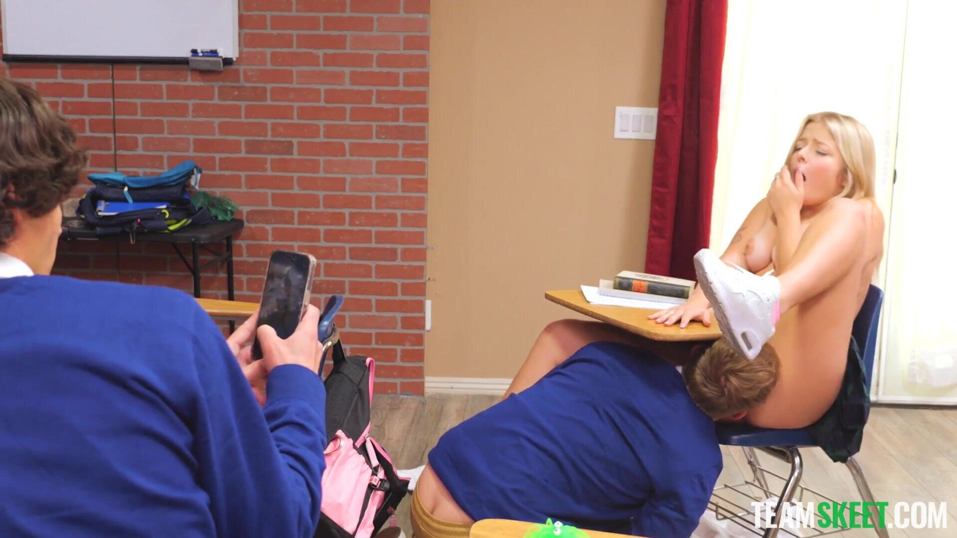 Jill Taylor The Classroom Challenge - blonde - blowjob - caught - cowgirl - cute - deepthroat - doggystyle - facial - flashing - friends