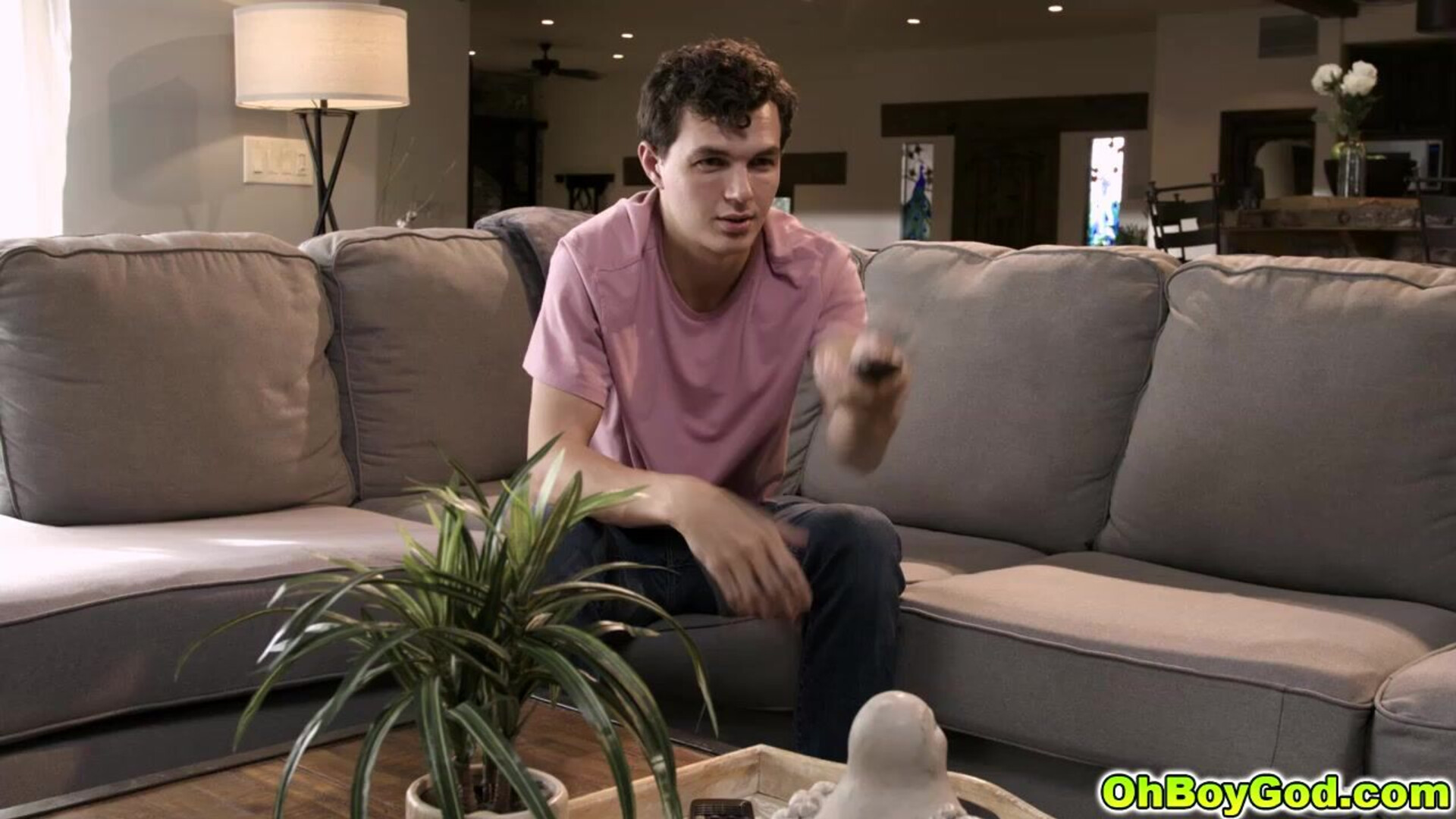 Josh is in the living room with his stepmom - brunette - big tits - milf - toys - old young - family roleplay - pussy to mouth - blowjob - deepthroat - cumshot