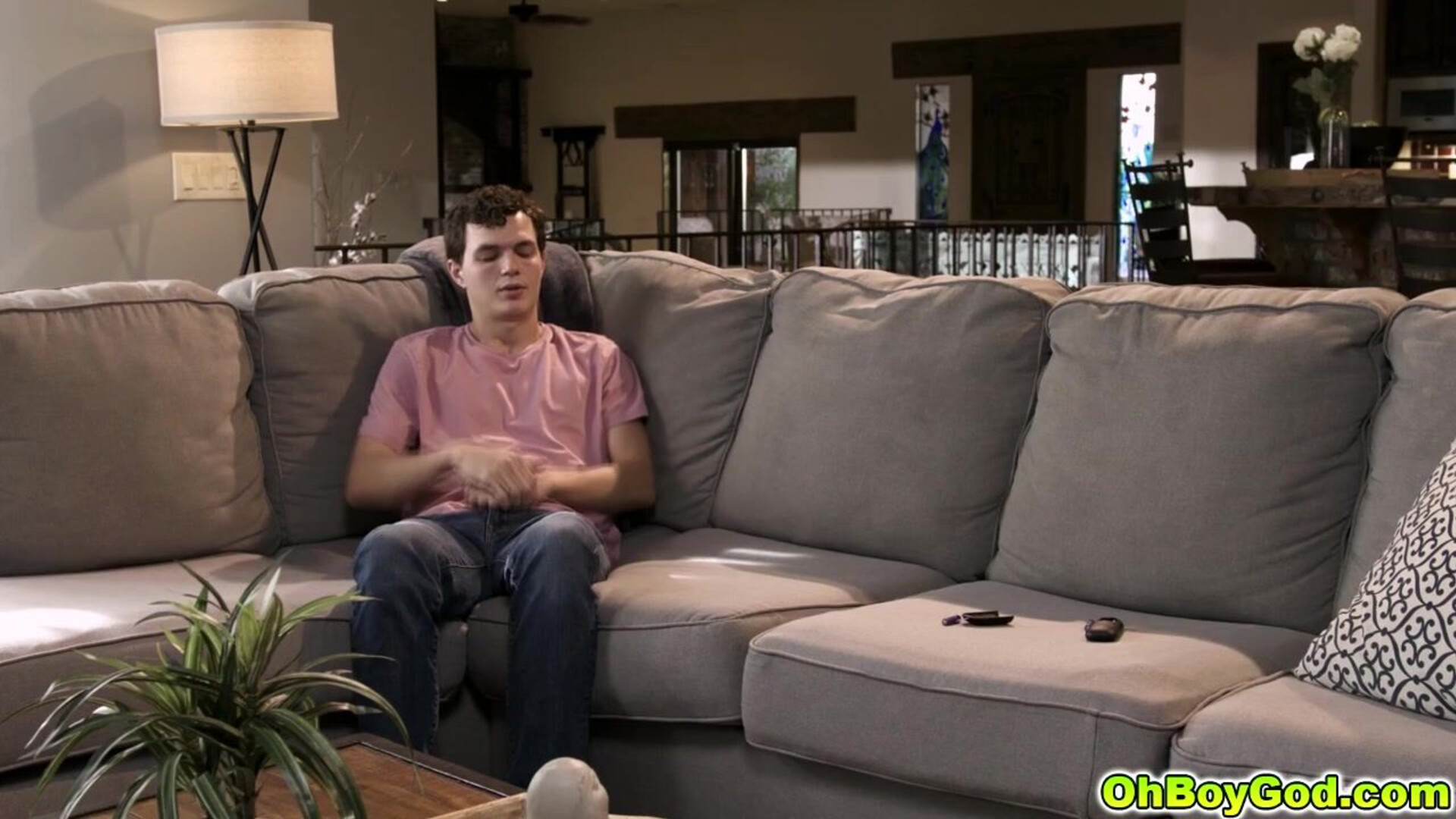 Josh is in the living room with his stepmom - brunette - big tits - milf - toys - old young - family roleplay - pussy to mouth - blowjob - deepthroat - cumshot