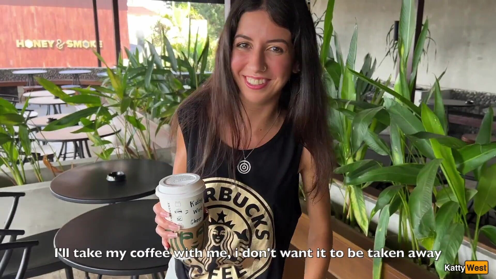 Katty West Crazy CUMWALK in STARBUCKS Blowjob in Public Toilet, Drinking coffee w - katty west - crazy cumwalk in starbucks - blowjob in public toilet - drinking coffee with sperm