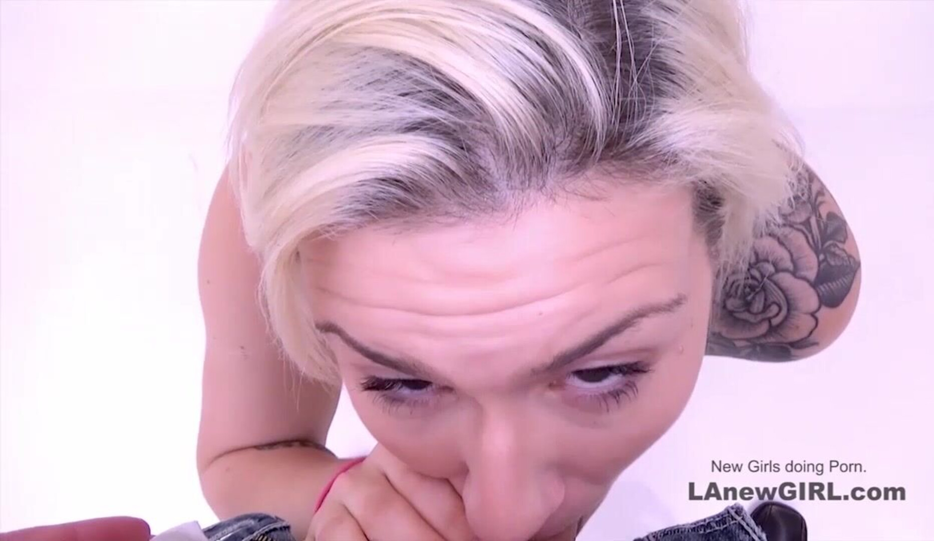 New girl gets cock for her juicy pussy after photoshoot - cum shot - sexy blonde - cock sucking - casting - blow job - deep throat - tattooed - deepthroat - rough sex - big