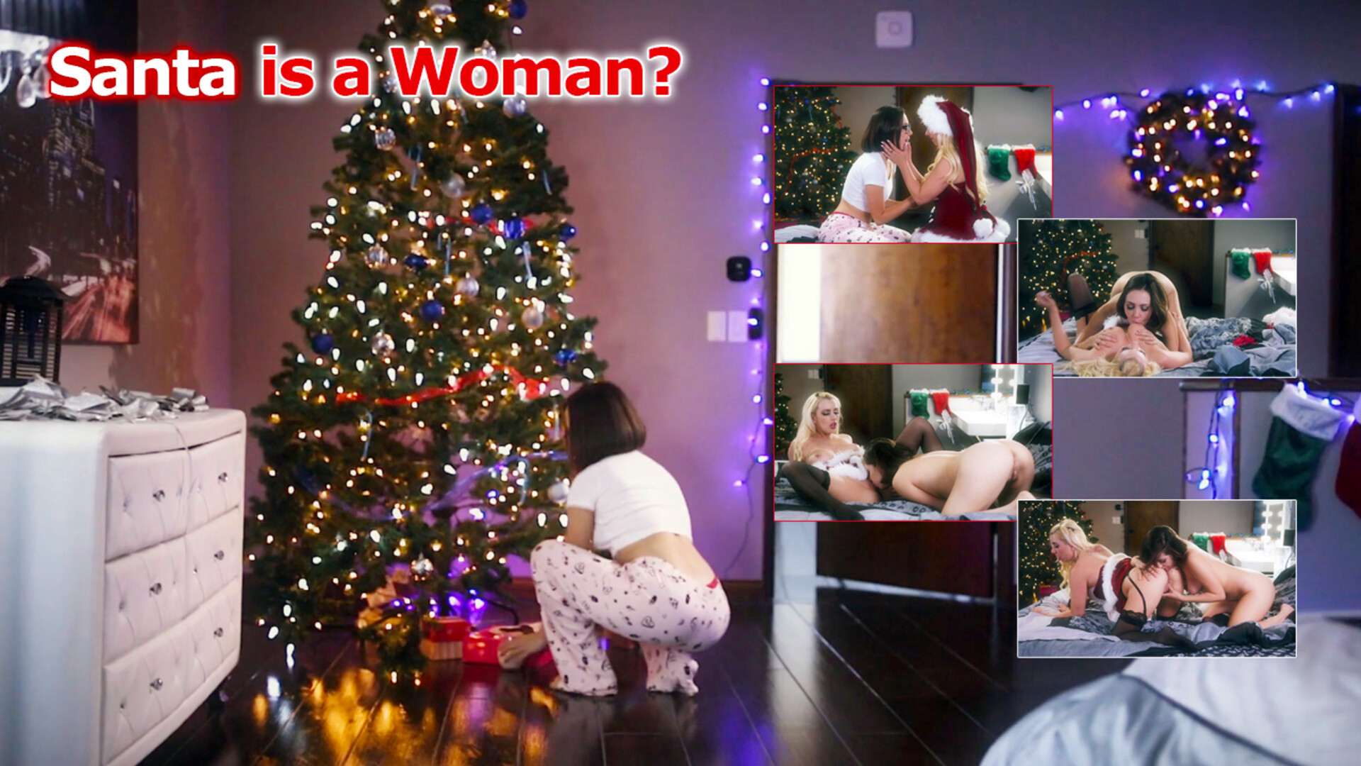 So Santa is a woman and a horny lesbian - lesbian - christmas - santa - asslick - oral - latin - petite - lingerie - masturbation - kiss