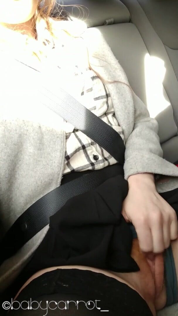 Babycarrot Playing In An Uber - red head - small tits - teen