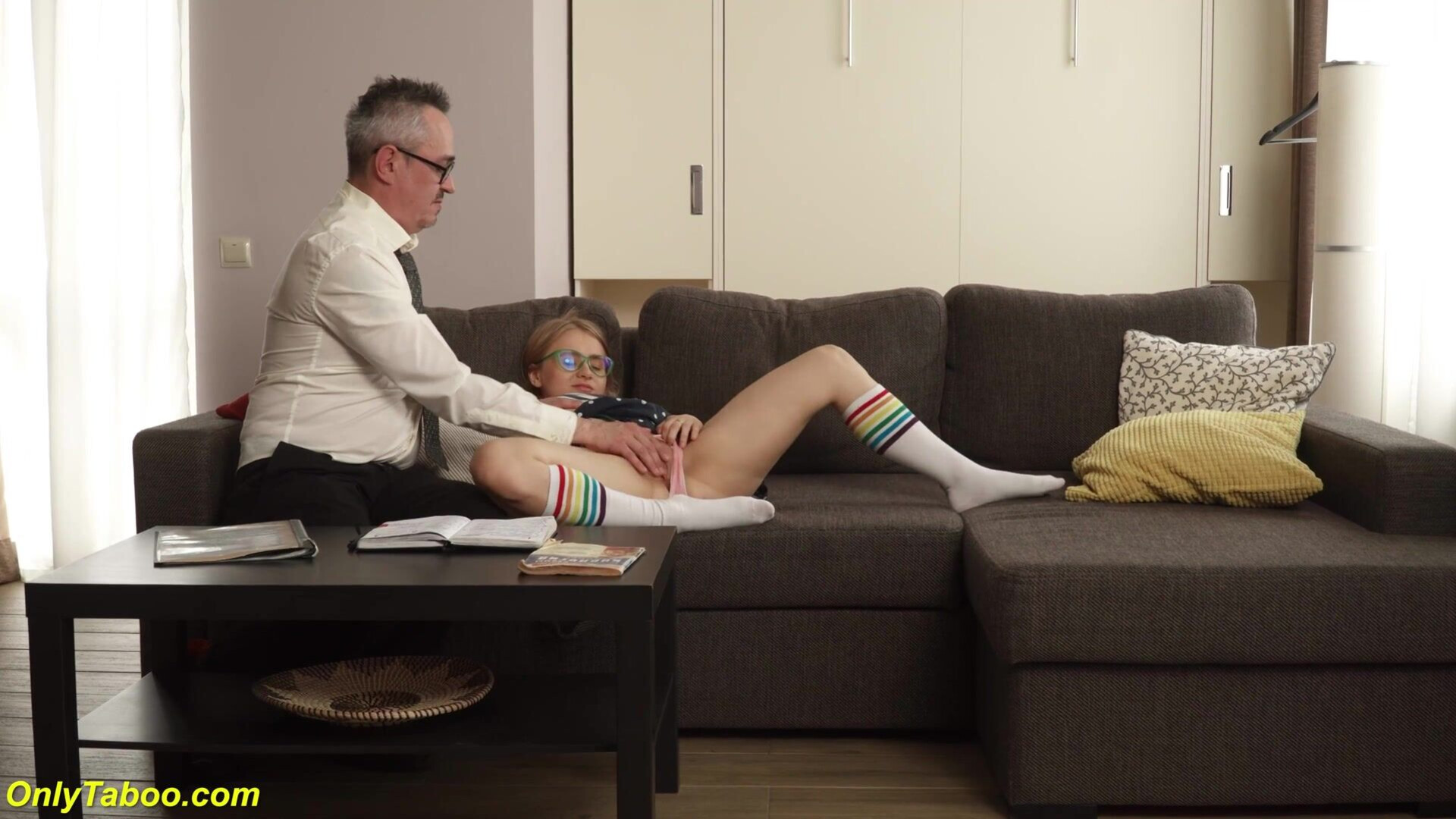 Dirty Dad Anal With Stepdaughter - teen - blonde - nerd - russian - small tits - old and young - stepdad - blowjob - anal