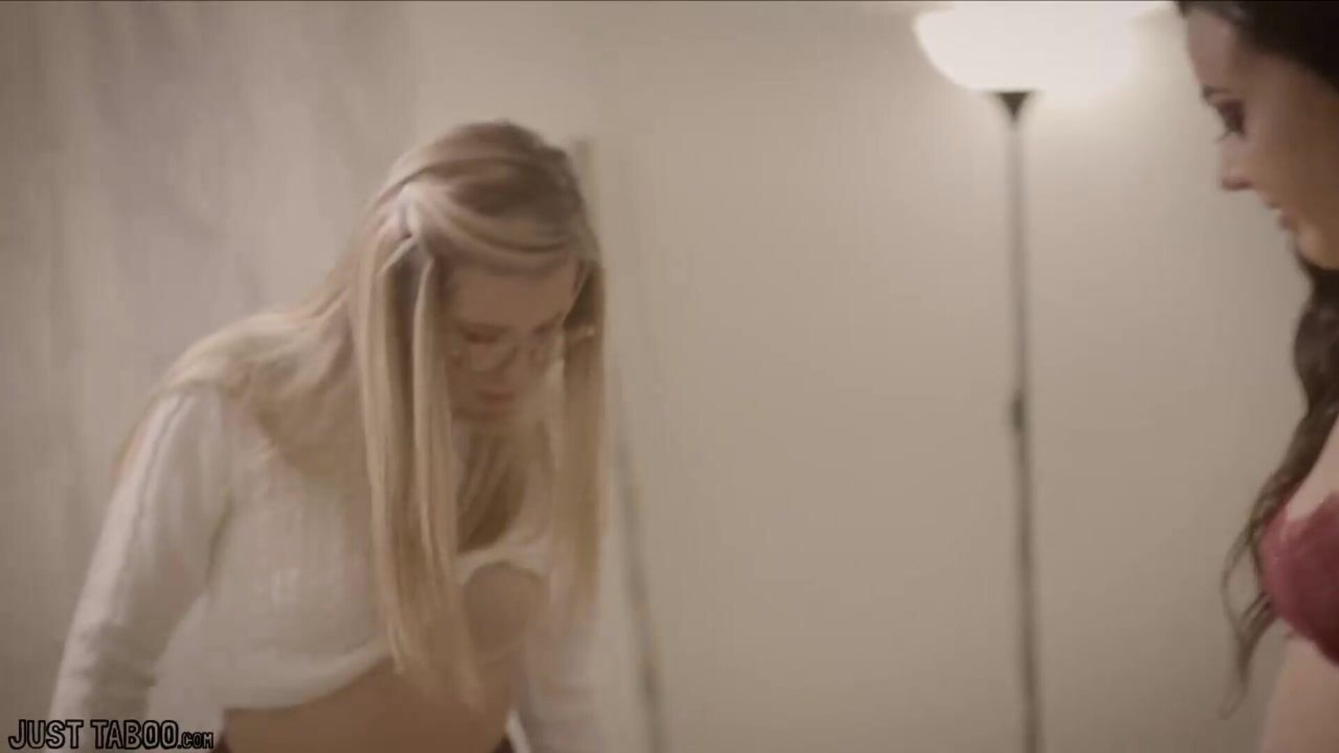 Don't be shy. I'll show you how it's done! - threesome - virgin - taboo - petite - blonde - brunette - ffm - small tits - fantasy - intense sex