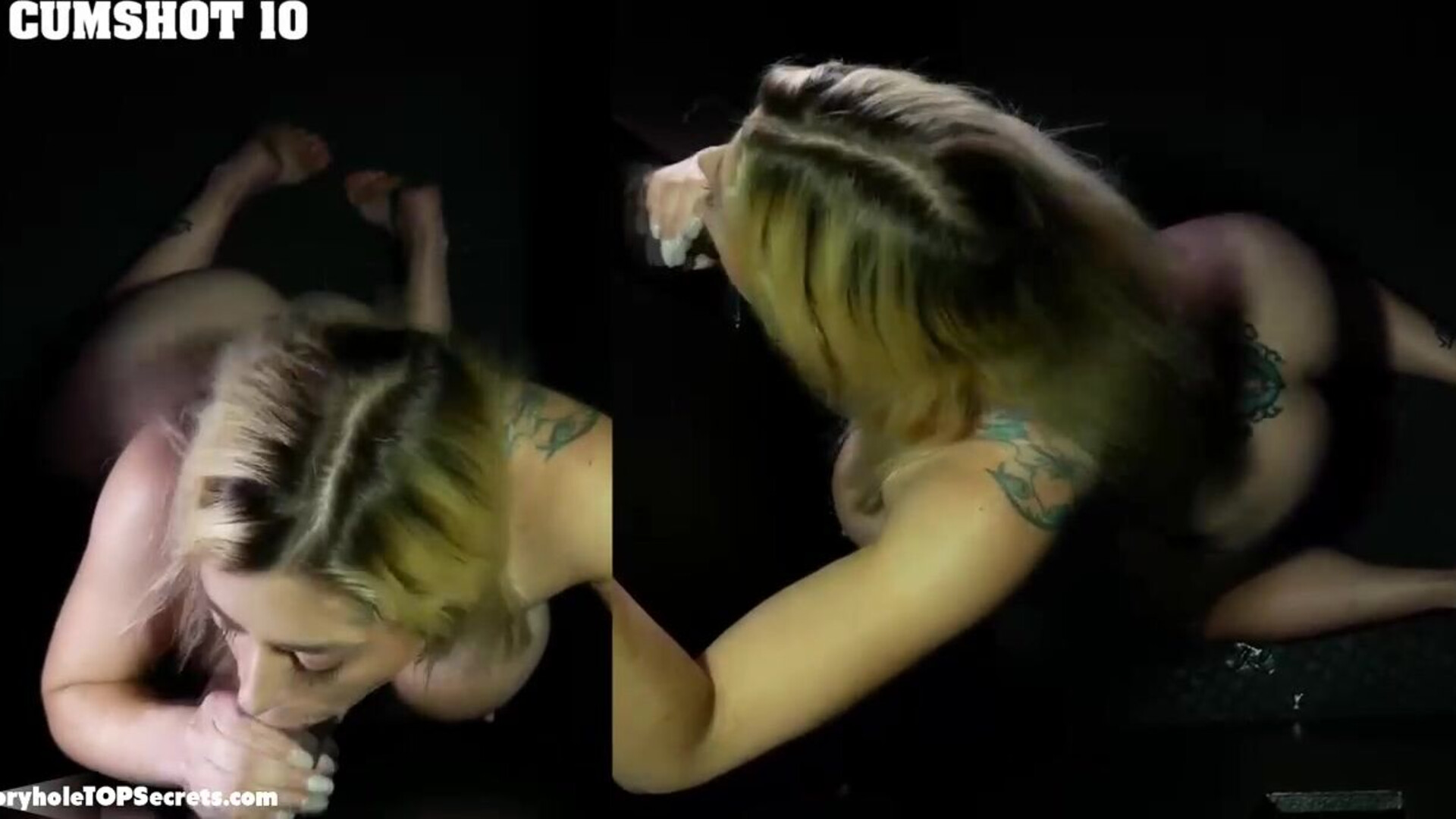 Fuck yeah Bambi, round number FOUR! - gloryhole - big tits - blonde - blowjob - oral - deepthroat - cumshot - facial - cum swallowing - cum on tongue