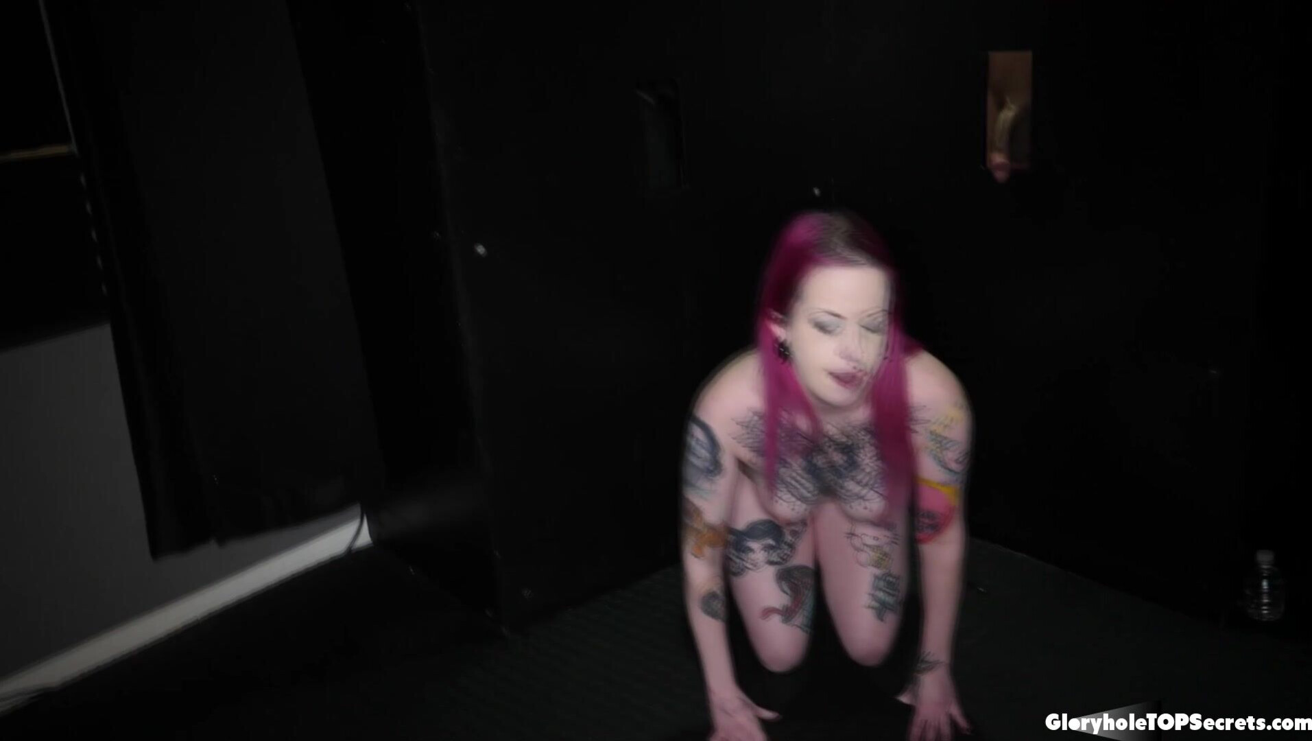 Goth girl w snake tongue swallows 8 gloryhole loads - gloryhole - blowjob - oral - cumshot - cum swallowing - cum on tongue - deepthroat - sloppy - petite - slim