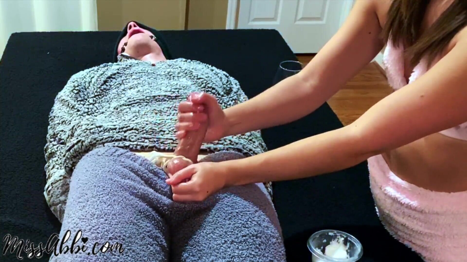 MissAbbi Edging The Fuzzy Mummy! Milking, BDSM, Mummification Cum Eating - fetish - hardcore - handjob