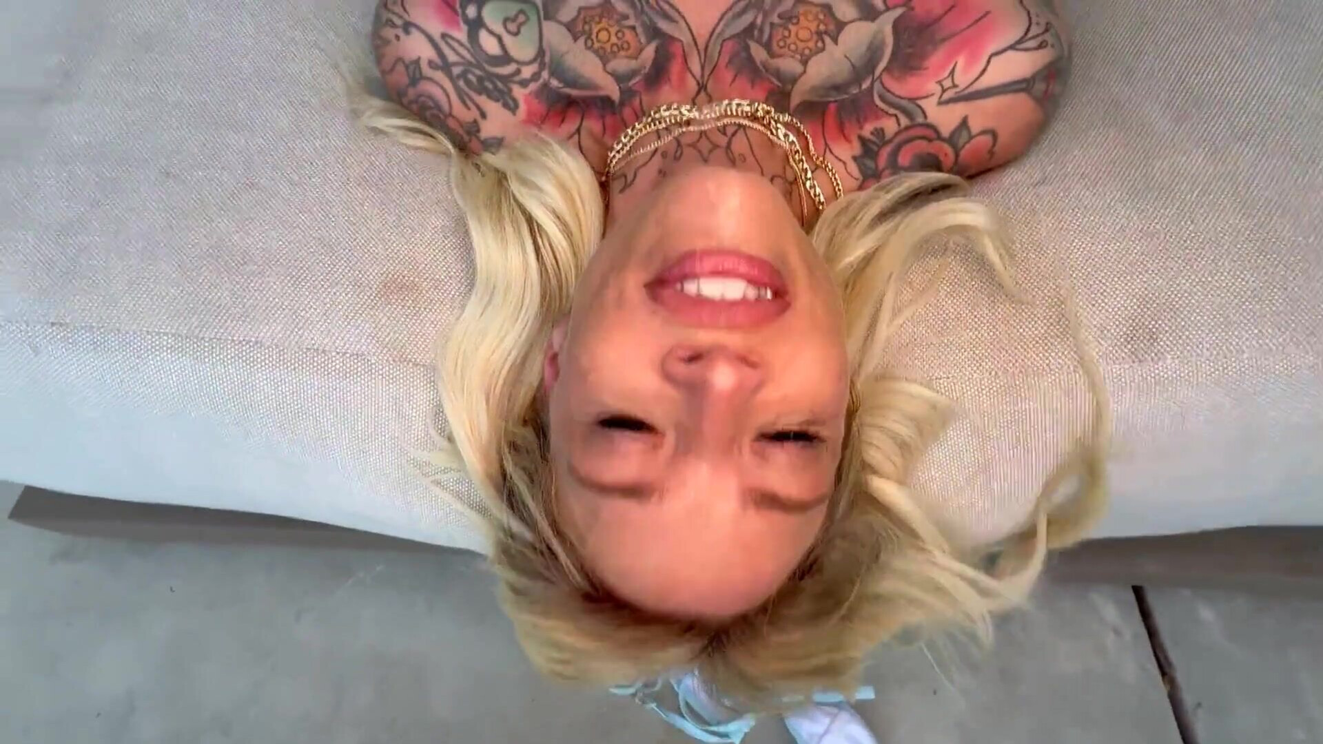 My perspective featuring the tattooed blonde bombshell, Kitt Jones - babe - blowjob - facial - pov - deep throat - tattoo - big tits - big ass - couple - face fuck