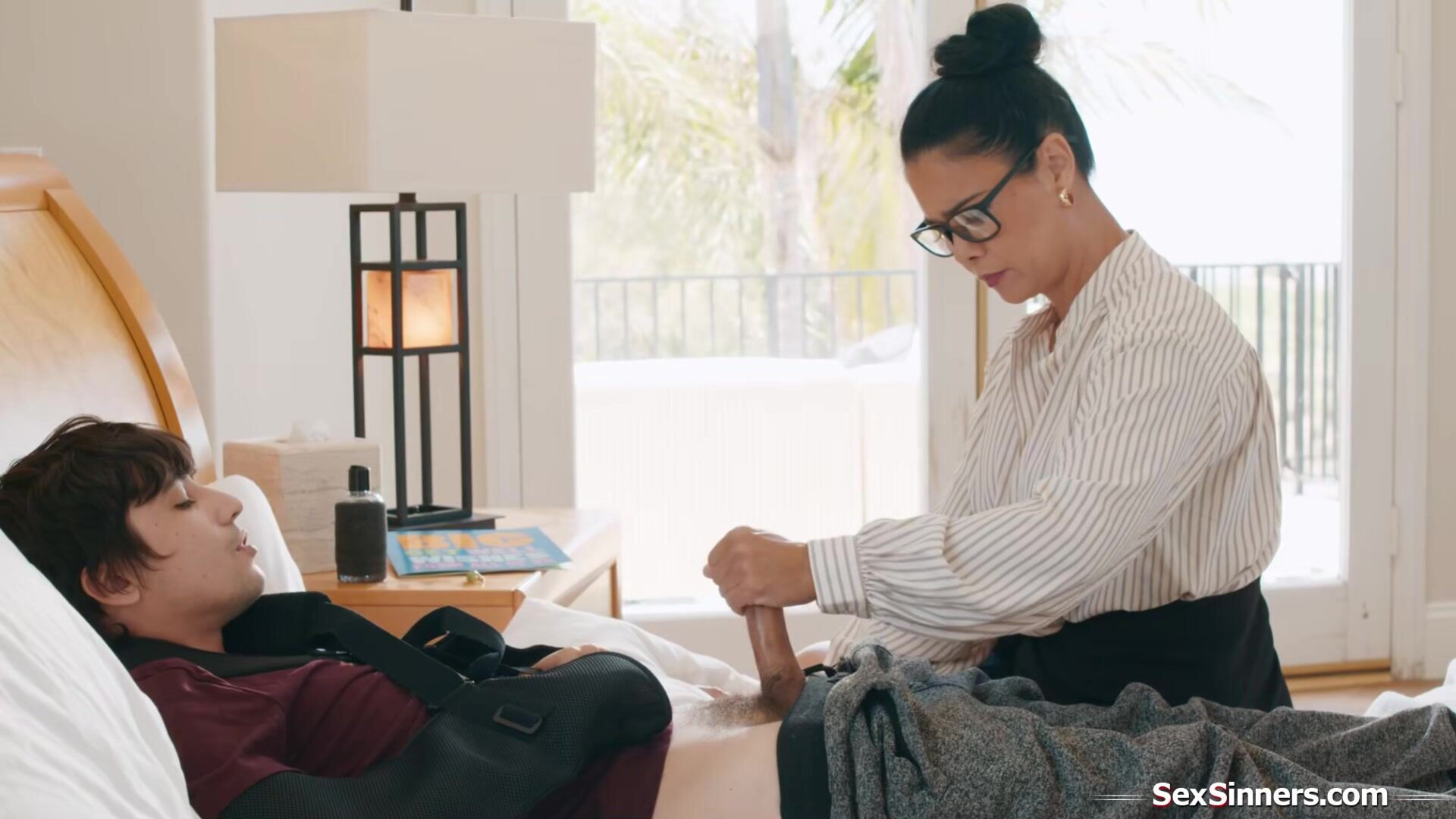 Teacher gives student a HELPING HANDjob - teacher - old and young - taboo - handjob - asian - mature - deepthroat - interracial - titfuck - brunette