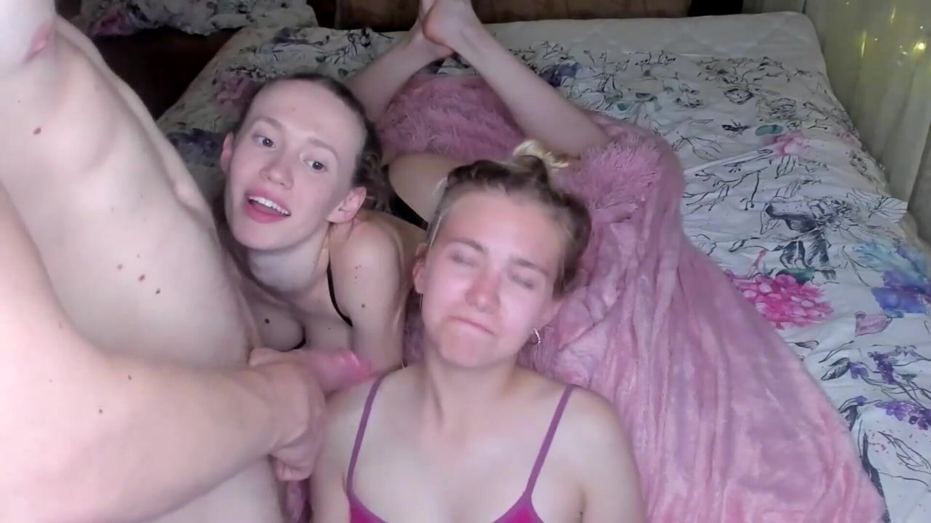 Two Girls Suck Cock - threesome - teen