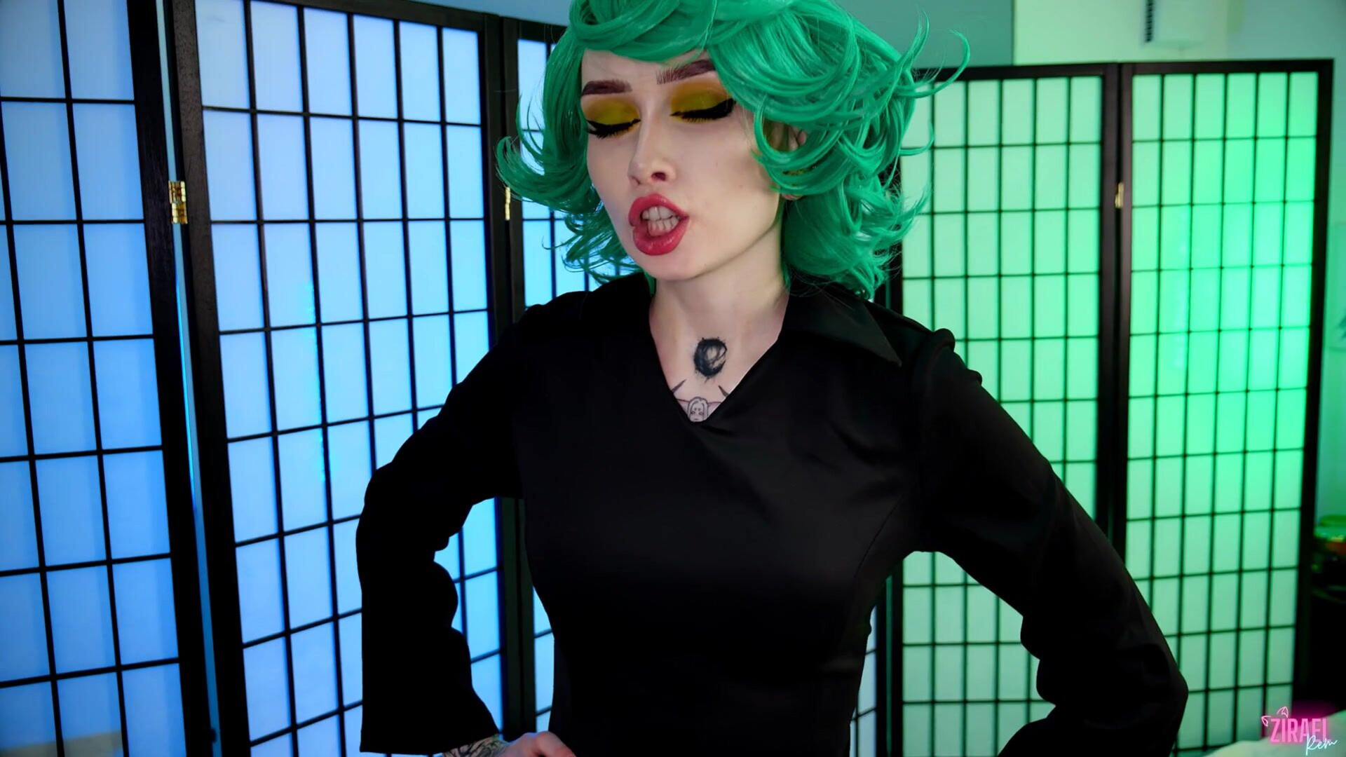 Z1rael R3m Tatsumaki Cosplay - big ass - tattoo - cosplay - tatsumaki